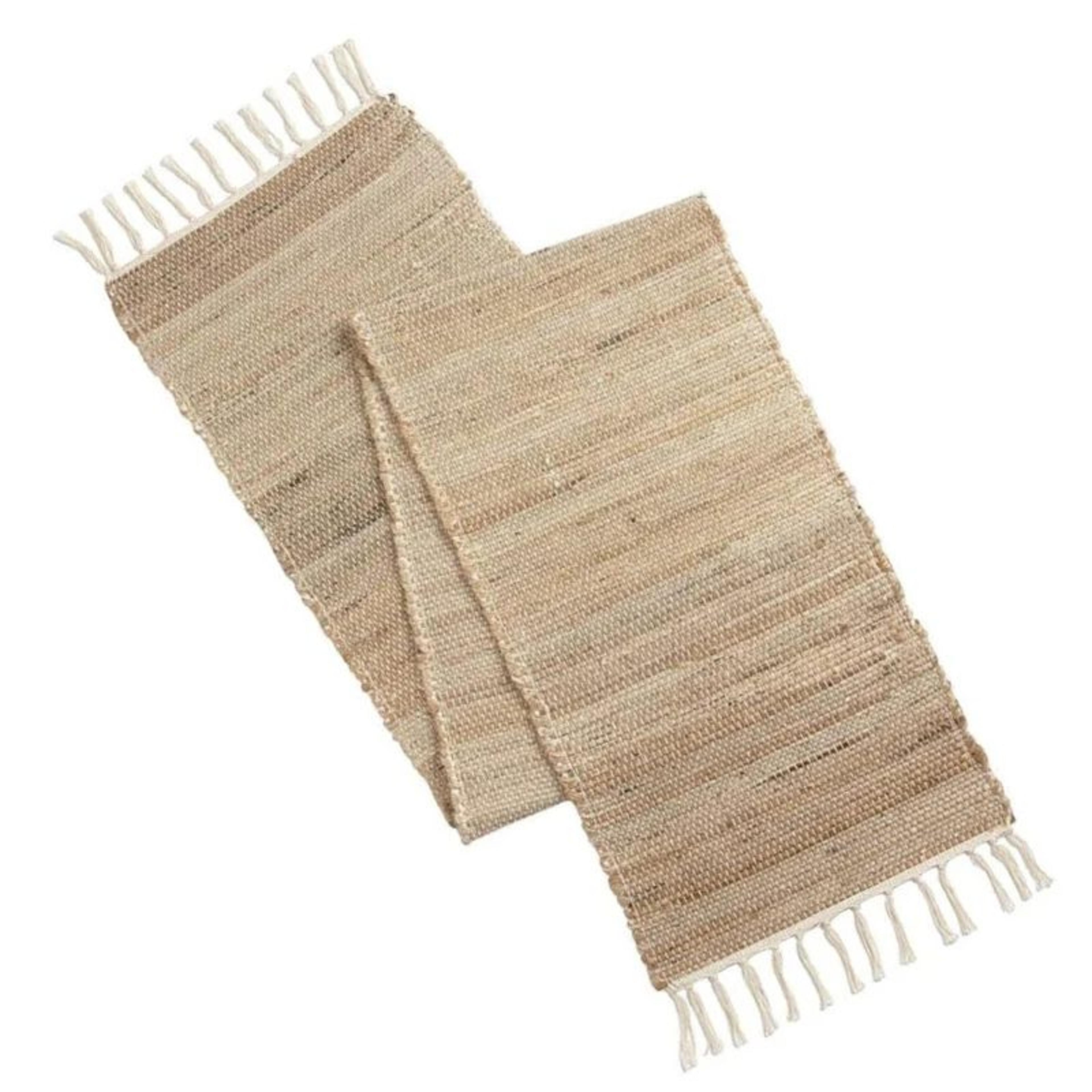 Natural Jute Table Runner With Tassels  Rustic Farmhouse Christmas  Wedding Table Decor 3