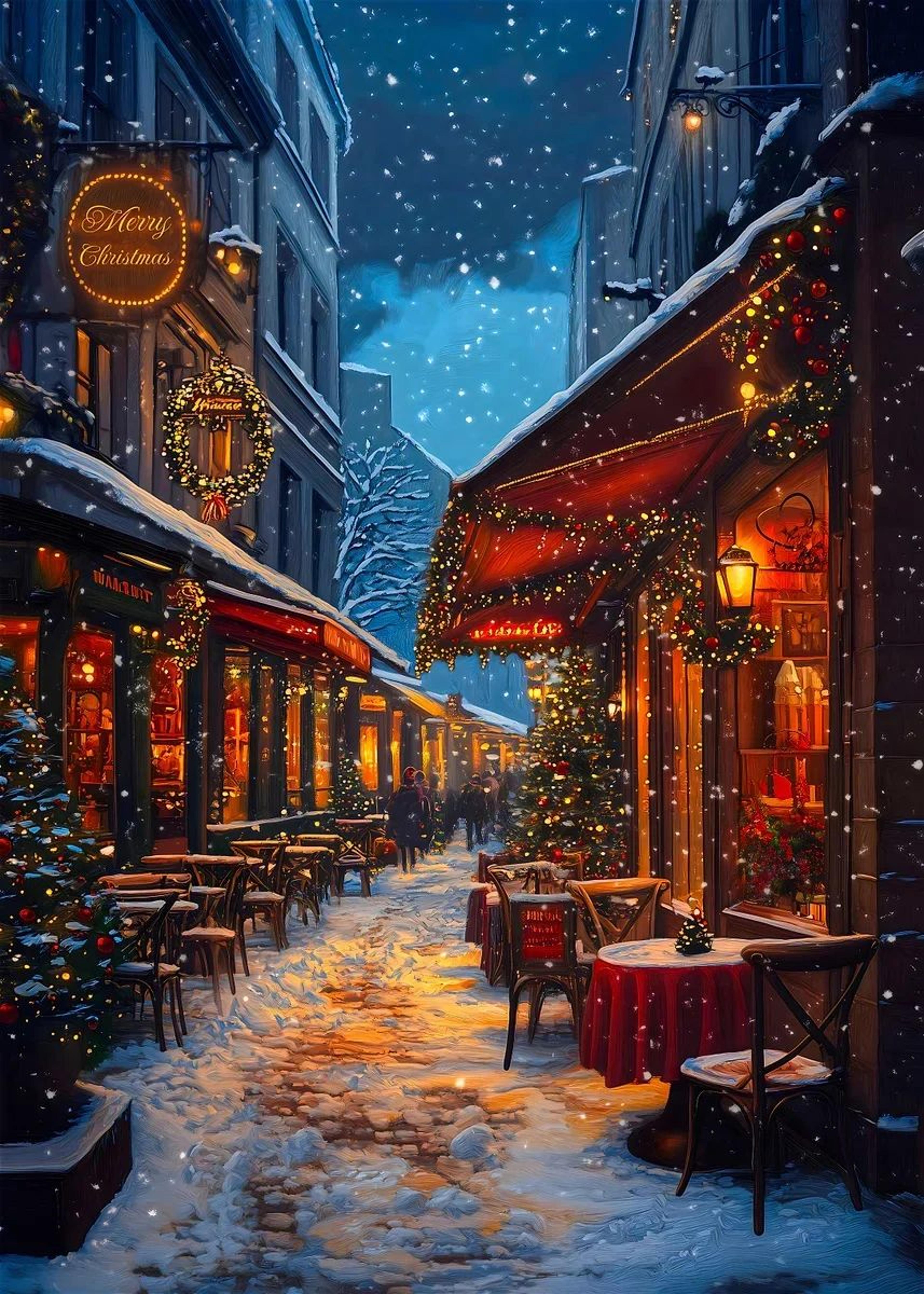 Classic Christmas Canvas Wall Art  Santa Claus  Christmas Tree Holiday Home Decor Poster 20