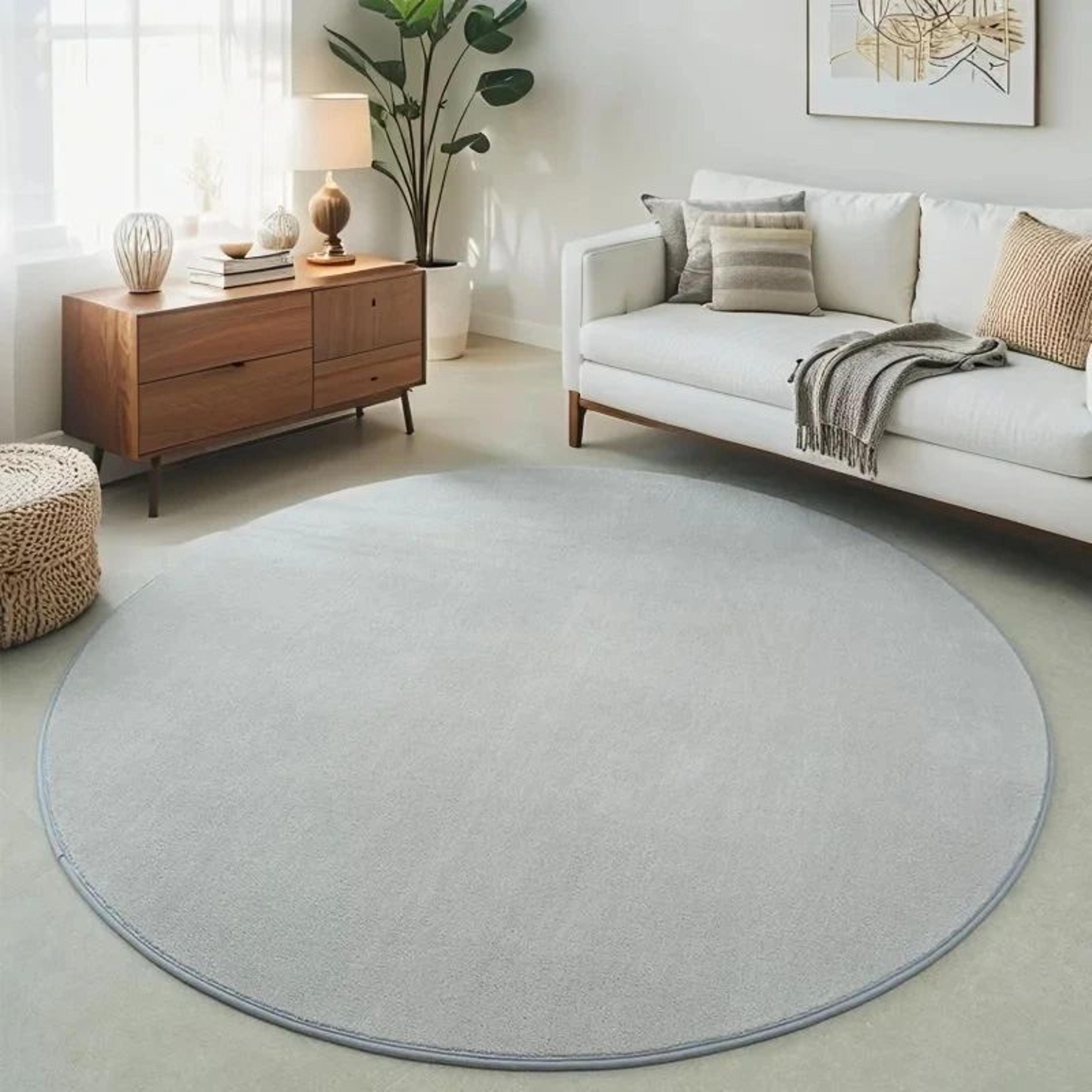 round coral velvet area rug – soft non-slip kids bedroom & living room carpet