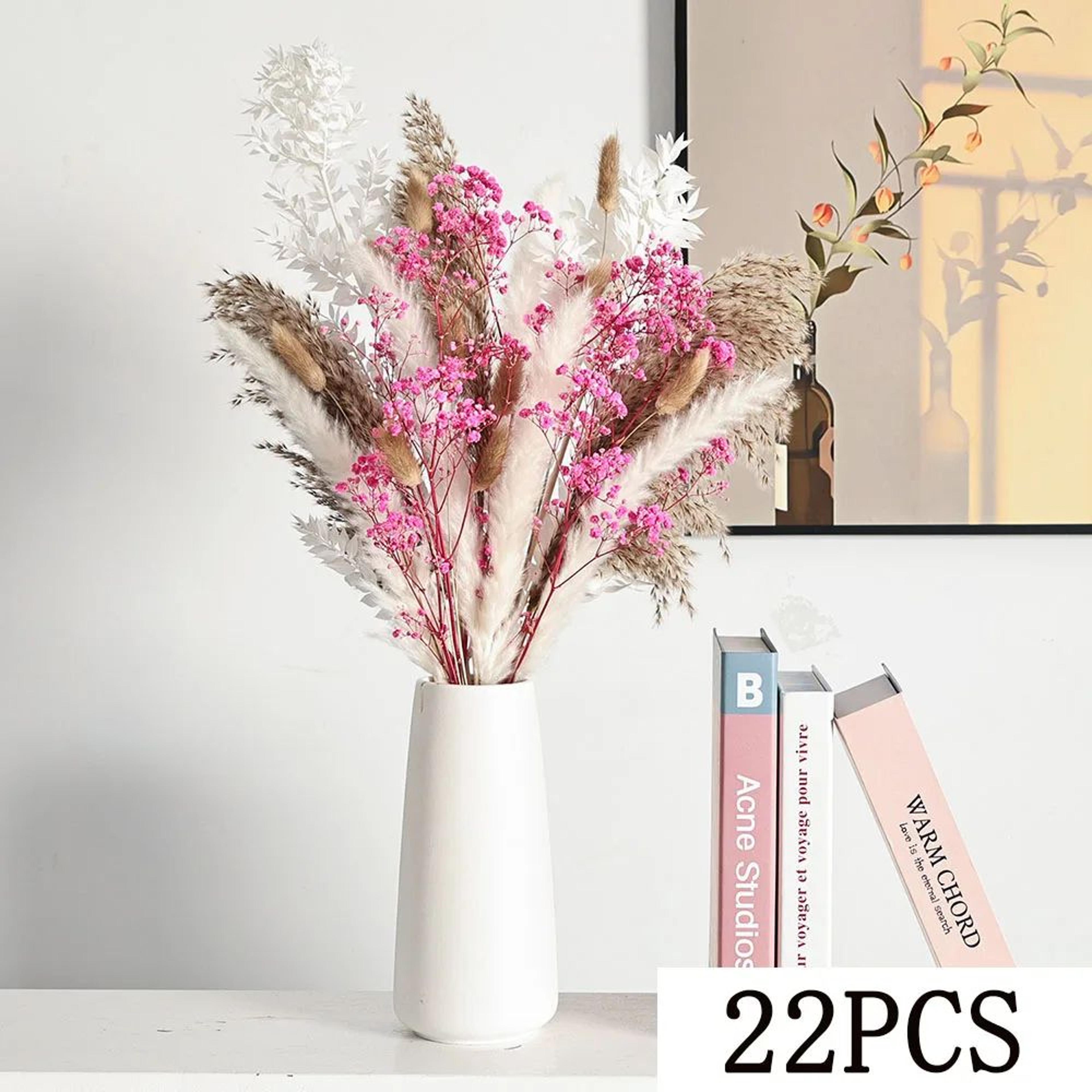Boho Dried Flower Bouquet  Helichrysum  Eucalyptus Pampas Arrangement For Wedding  Home Decor 9