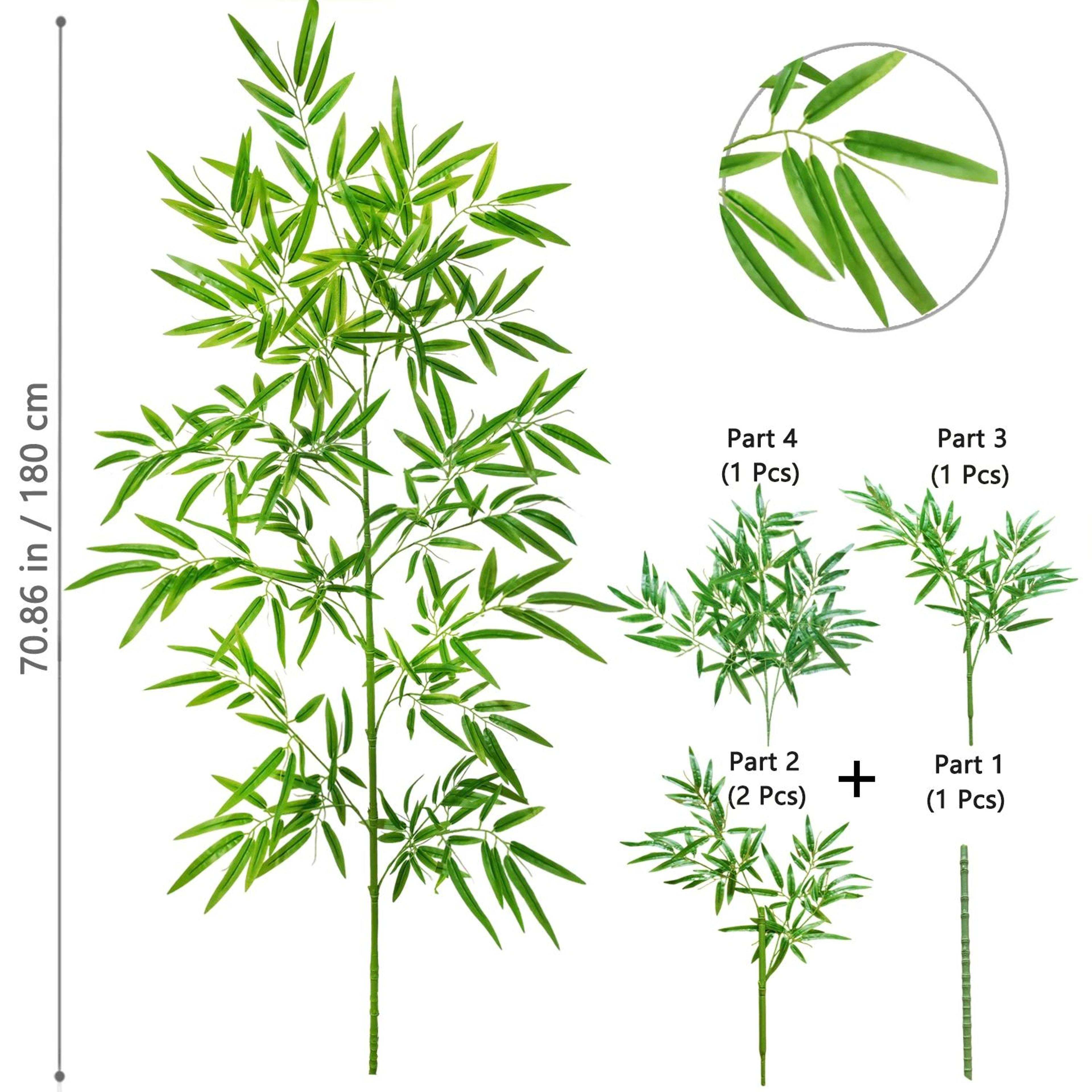 Artificial Bamboo Leaf Branch  Tall Faux Greenery For Home  Office Decor 24