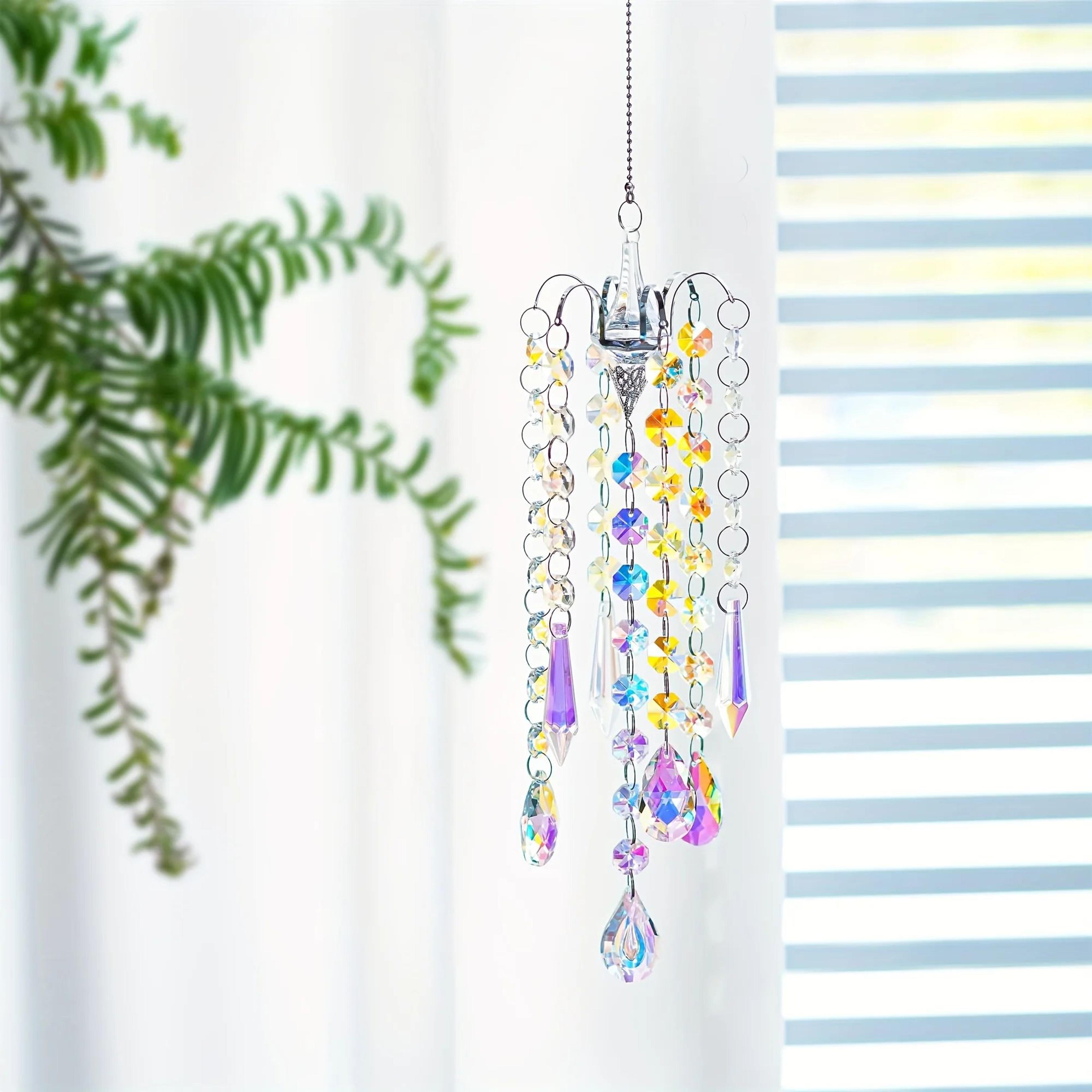 Crystal Chandelier Wind Chimes Suncatcher  Prism Rainbow Maker Hanging Pendant For Window  Home Dec 1