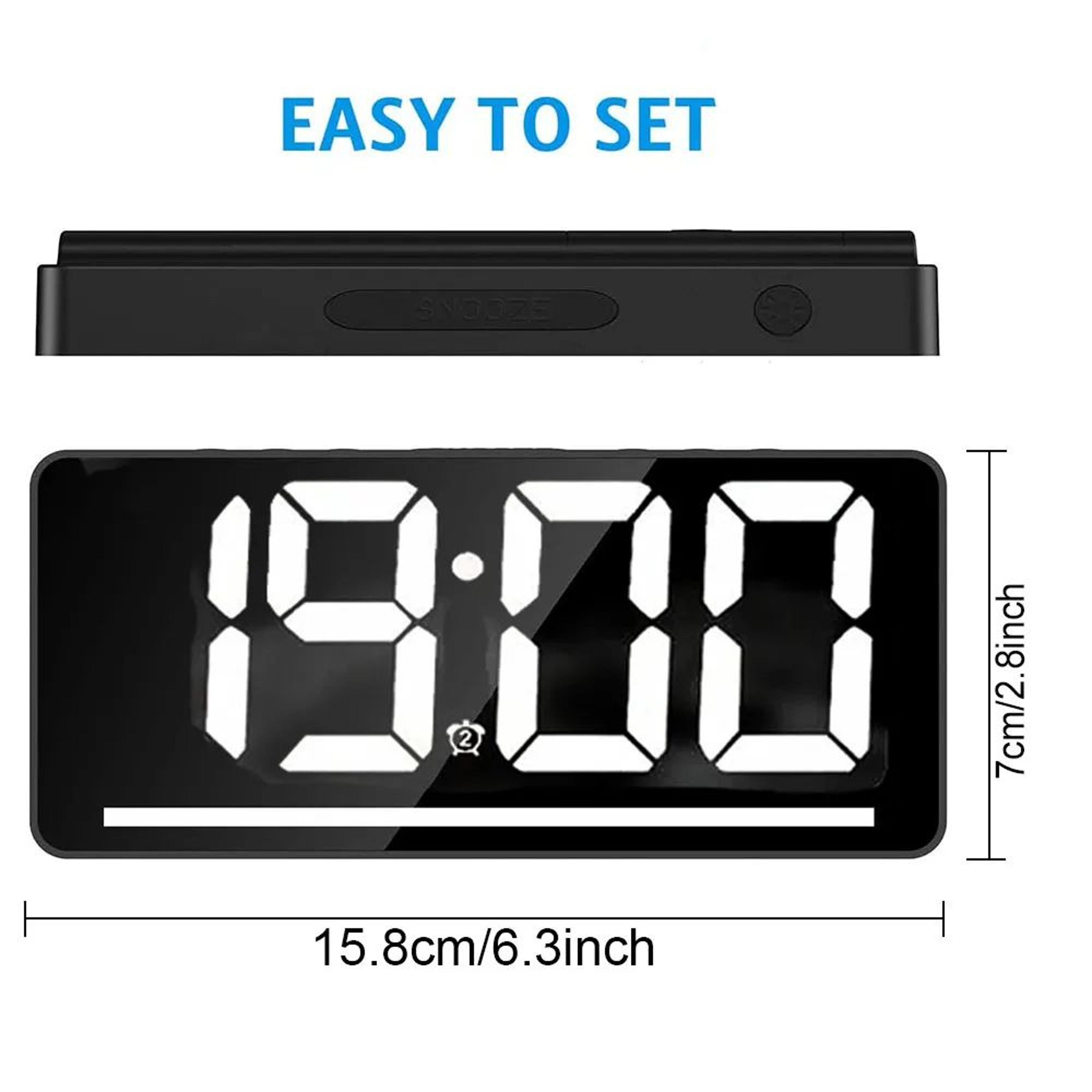 Large Display Digital Alarm Clock  LED Desk Clock With Temperature  Night Light For Home  Office 4