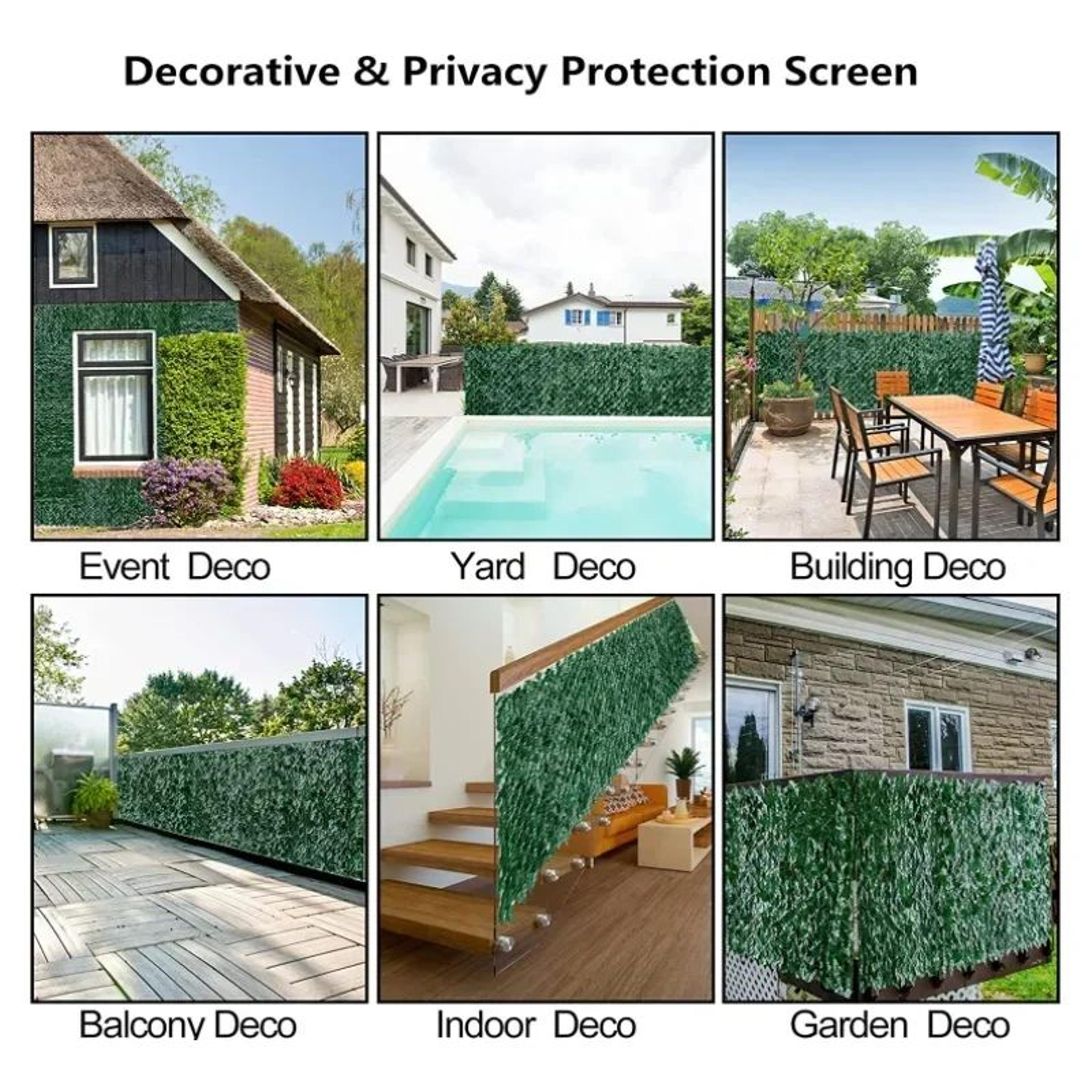 Artificial Ivy Fence Panel  Faux Green Leaf Privacy Screen For Garden  Balcony Decor 5
