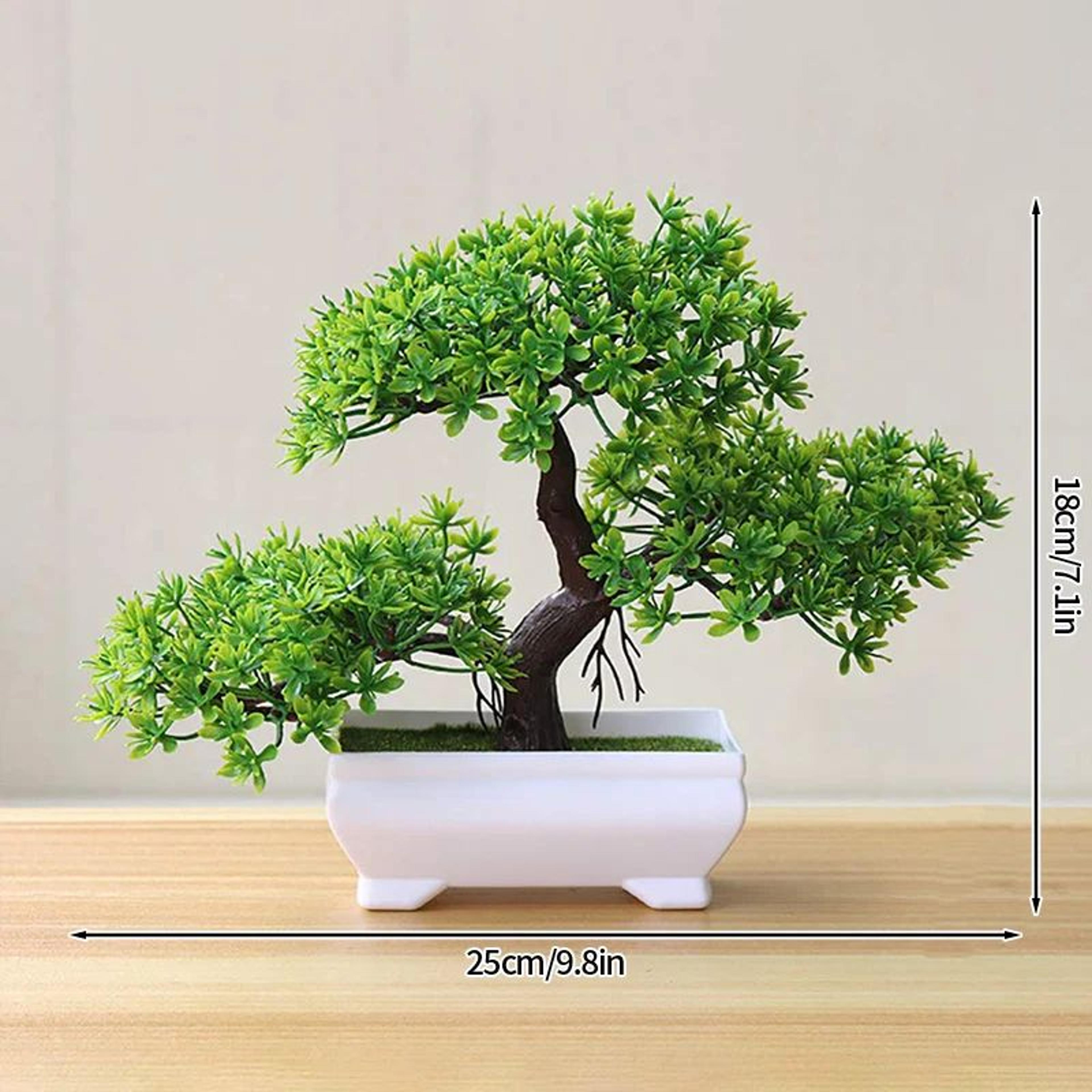 Artificial Bonsai Tree Potted Plant  Realistic Mini Greenery Desk  Home Decor 16
