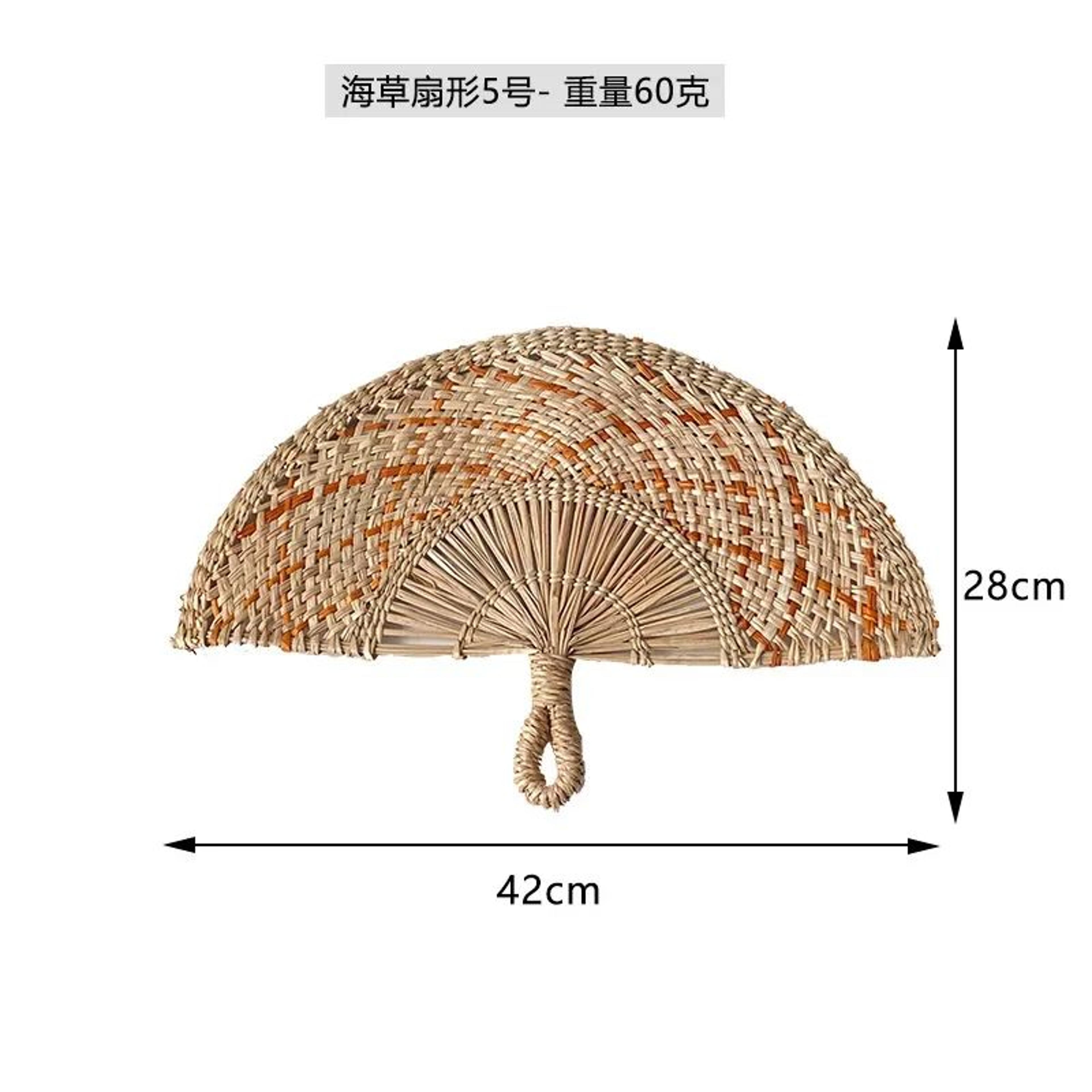 Handwoven Seagrass Wall Fan Decor  Nordic Boho Wicker Hanging For Living Room  Entryway 12