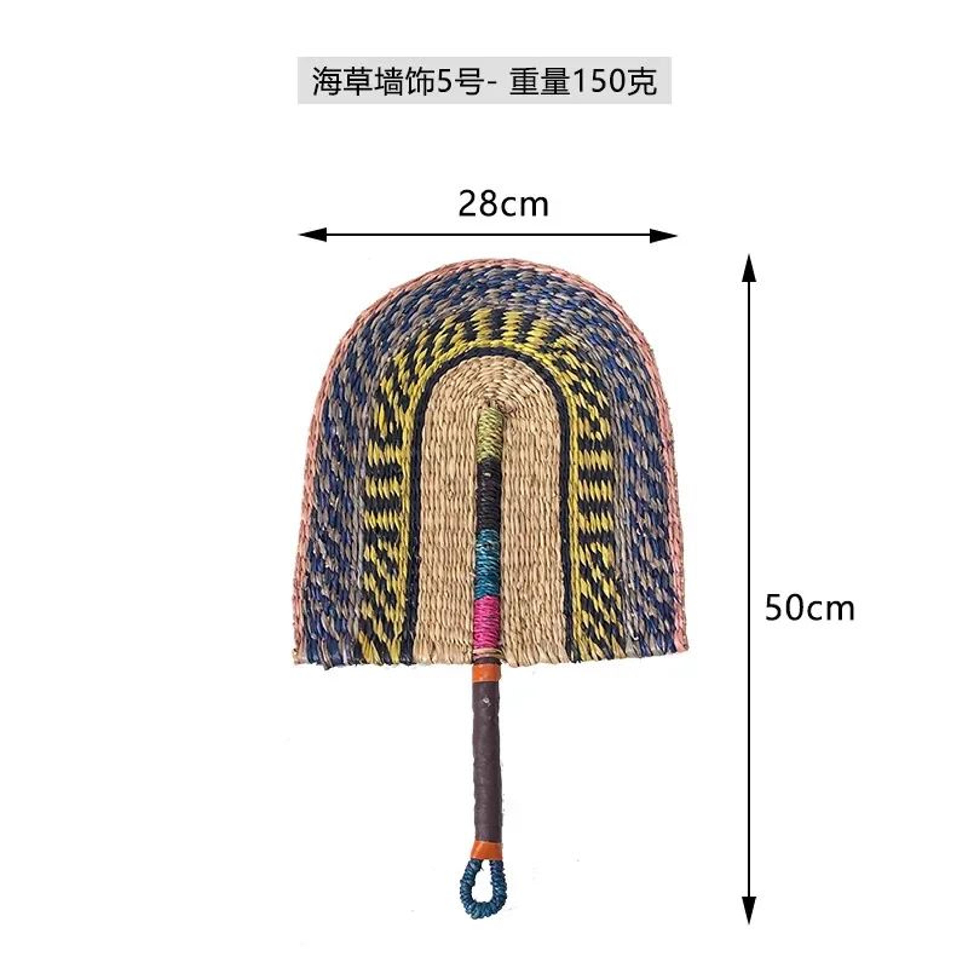 Handwoven Seagrass Wall Fan Decor  Nordic Boho Wicker Hanging For Living Room  Entryway 19