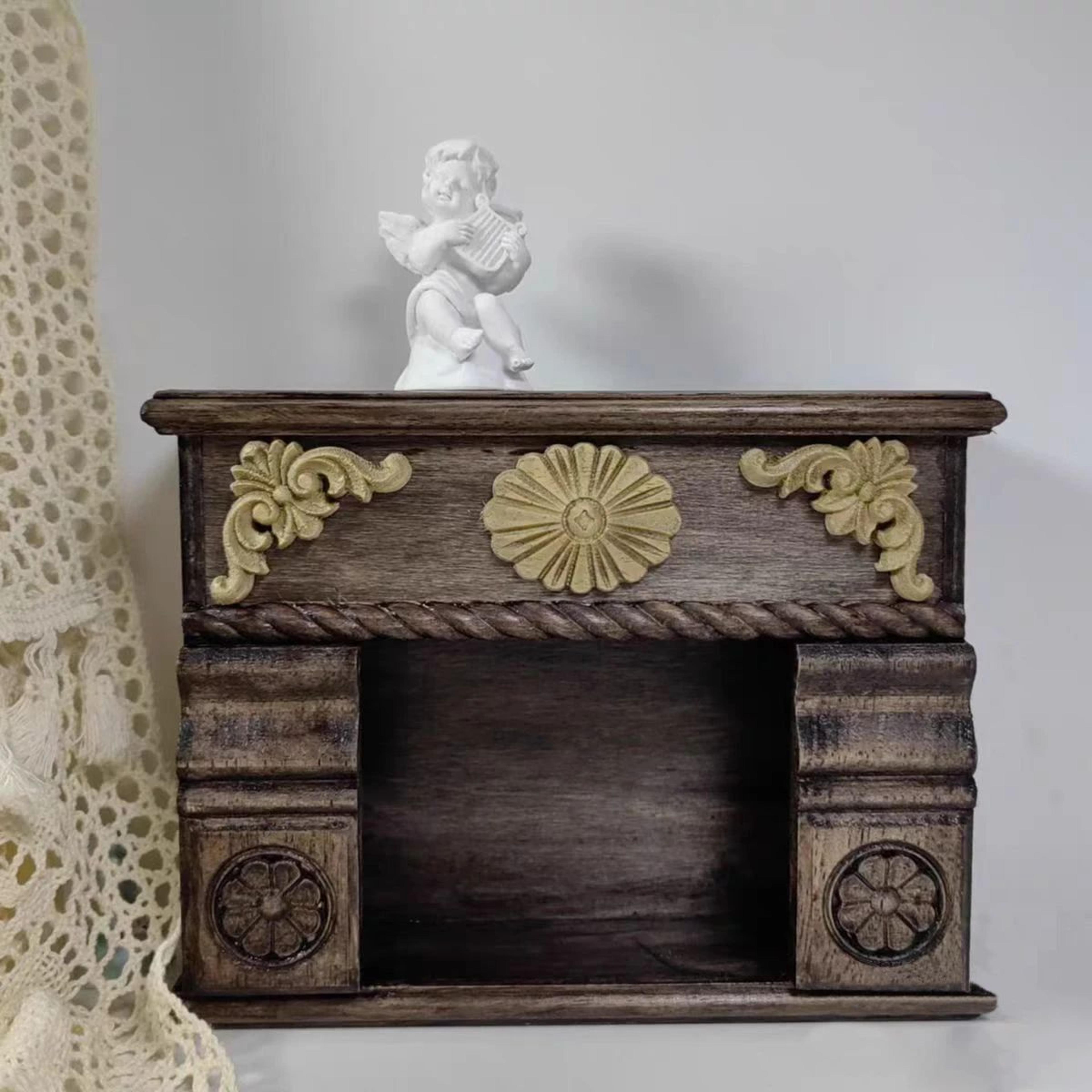 Unpainted Floral Wood Carved Corner Appliques  Decorative Onlay Trim For Furniture  Home Decor 2