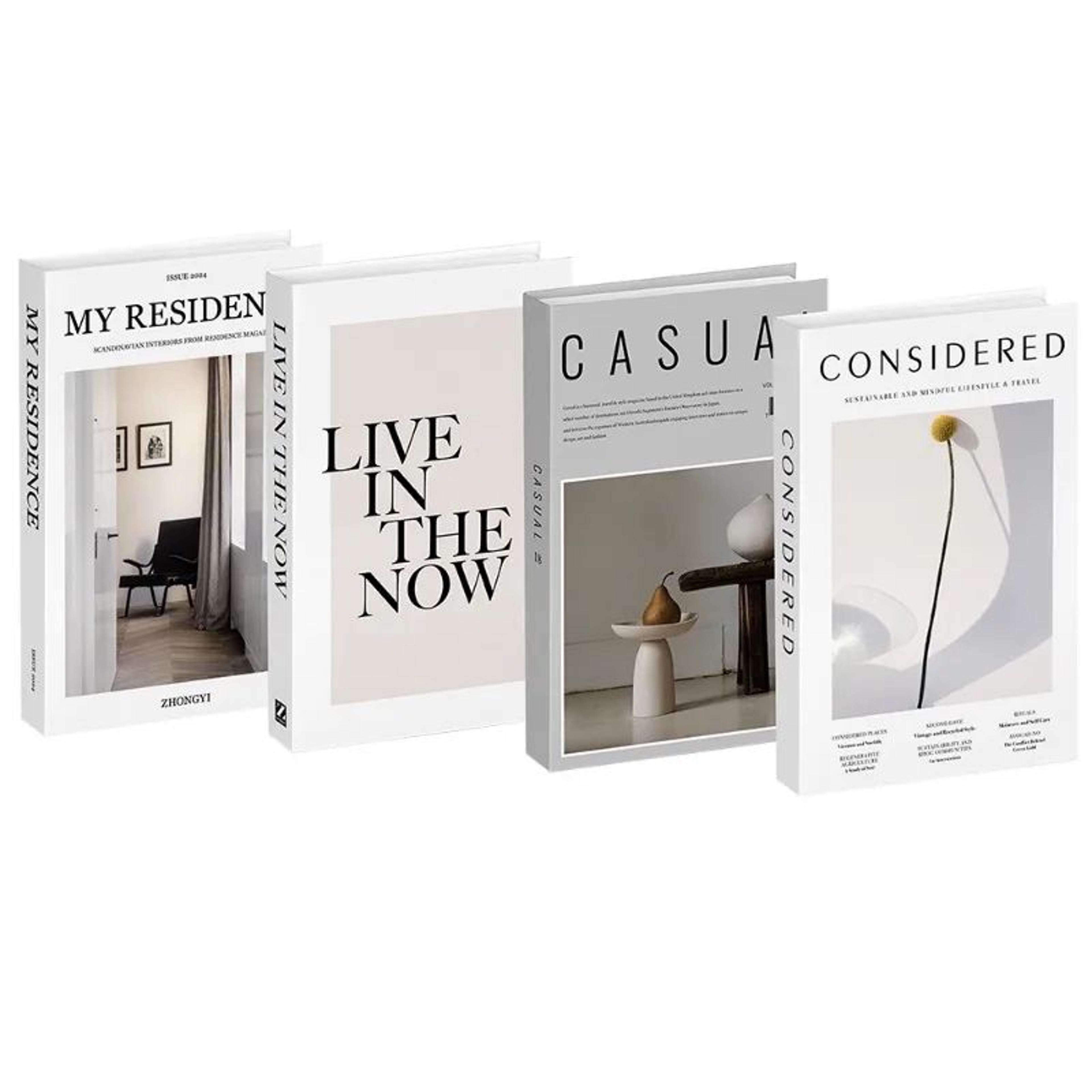 Luxury Faux Decorative Book Set  Aesthetic Coffee Table  Bookshelf Storage Decor 4 Pcs 11
