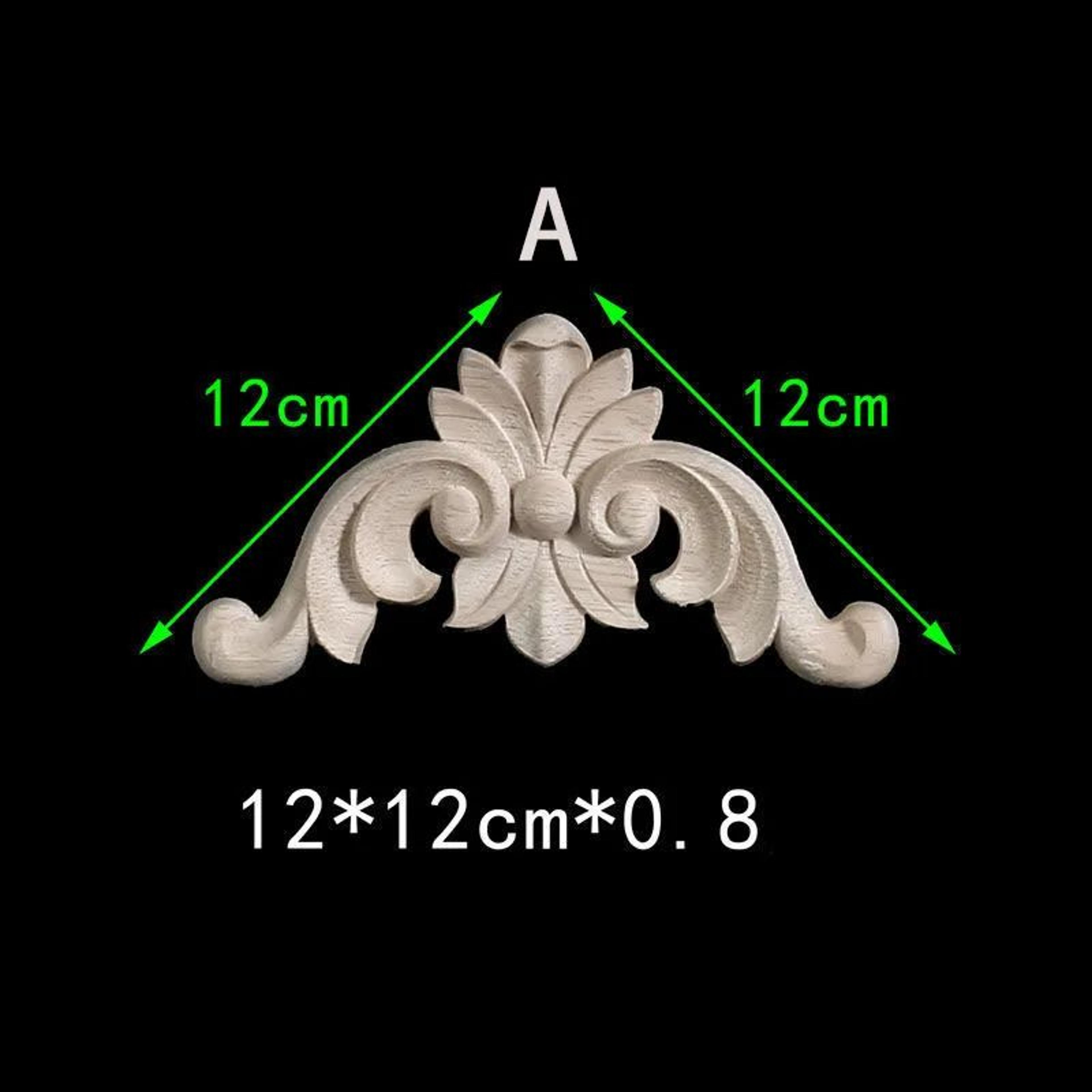Unpainted Floral Wood Carved Corner Appliques  Decorative Onlay Trim For Furniture  Home Decor 11