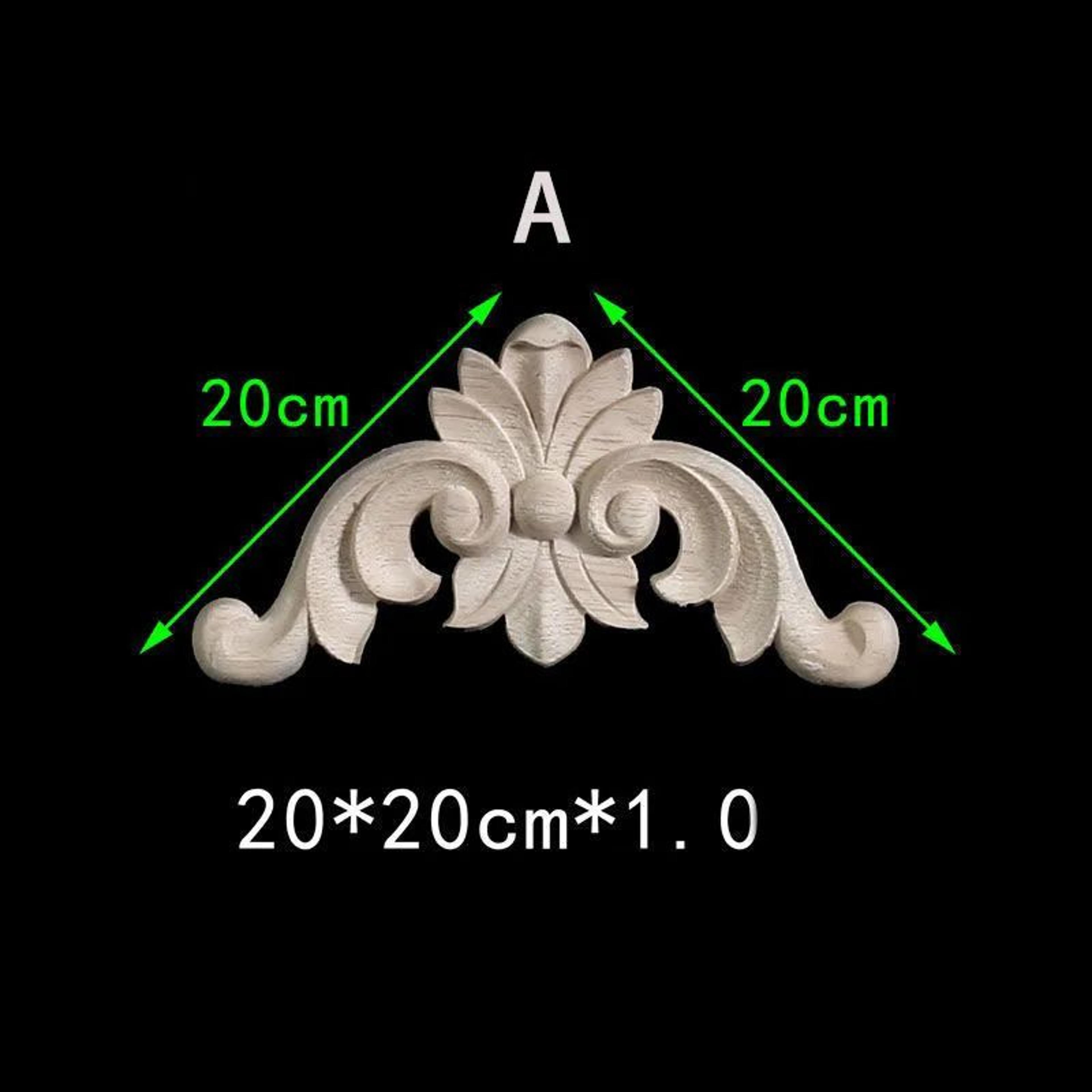 Unpainted Floral Wood Carved Corner Appliques  Decorative Onlay Trim For Furniture  Home Decor 13