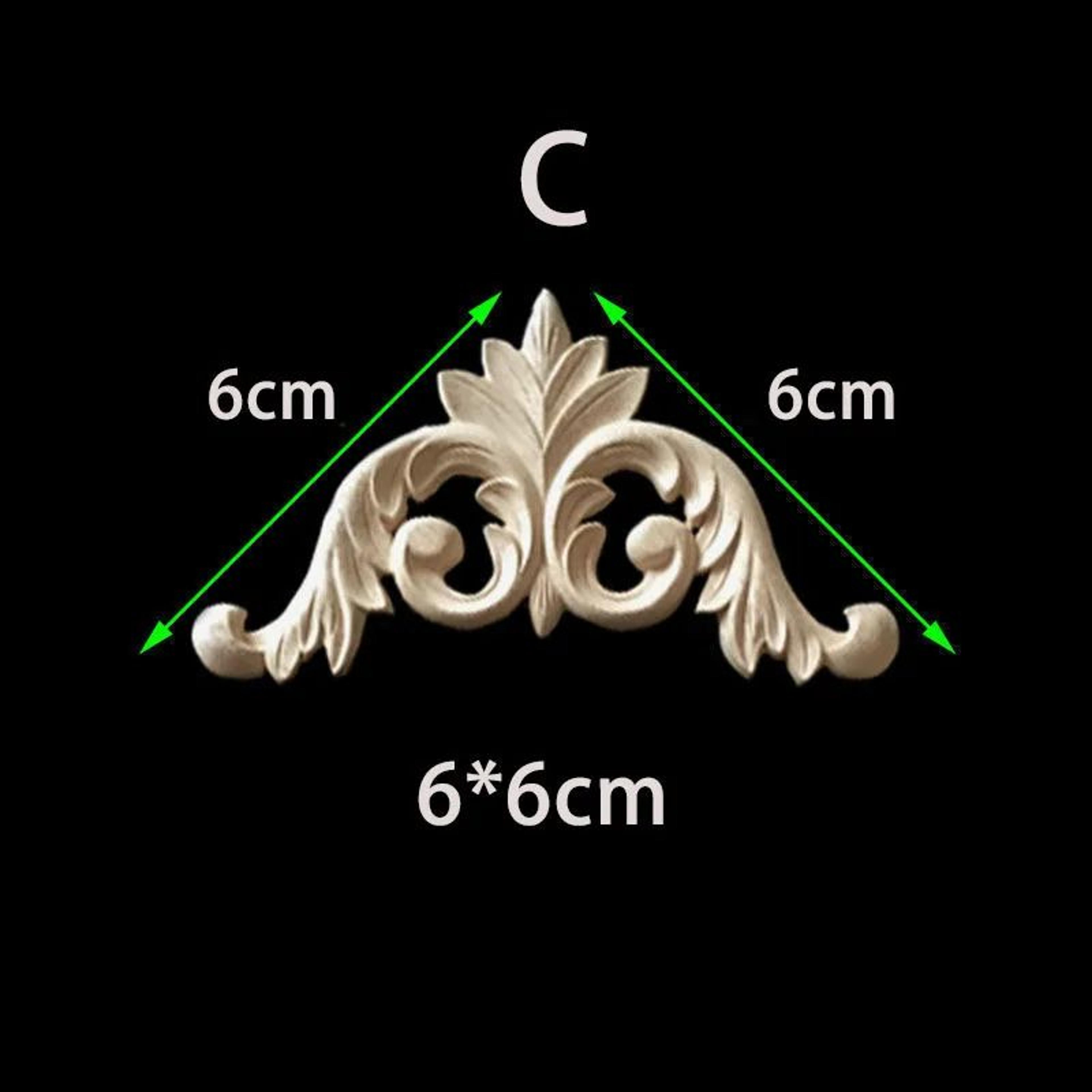 Unpainted Floral Wood Carved Corner Appliques  Decorative Onlay Trim For Furniture  Home Decor 20