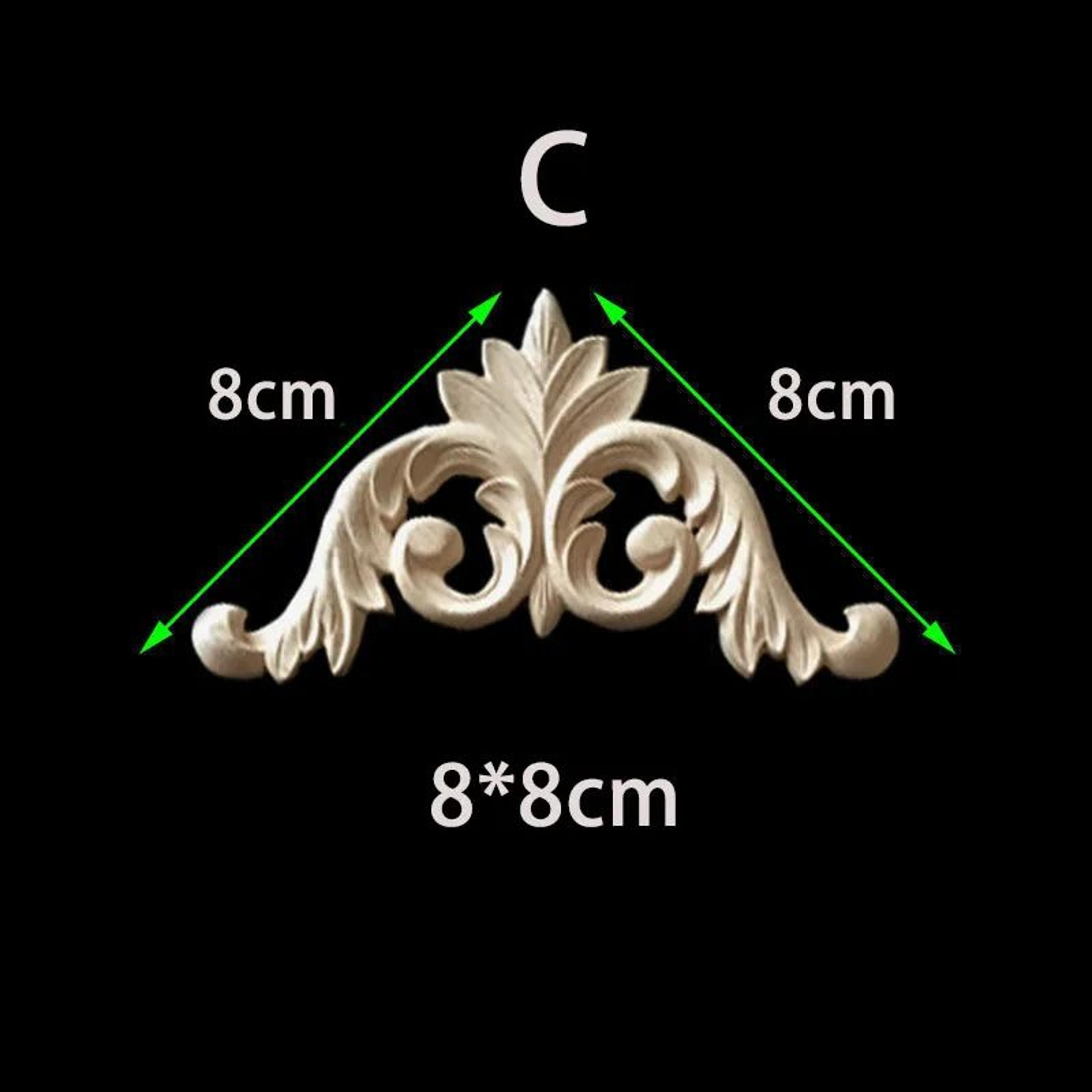 Unpainted Floral Wood Carved Corner Appliques  Decorative Onlay Trim For Furniture  Home Decor 21