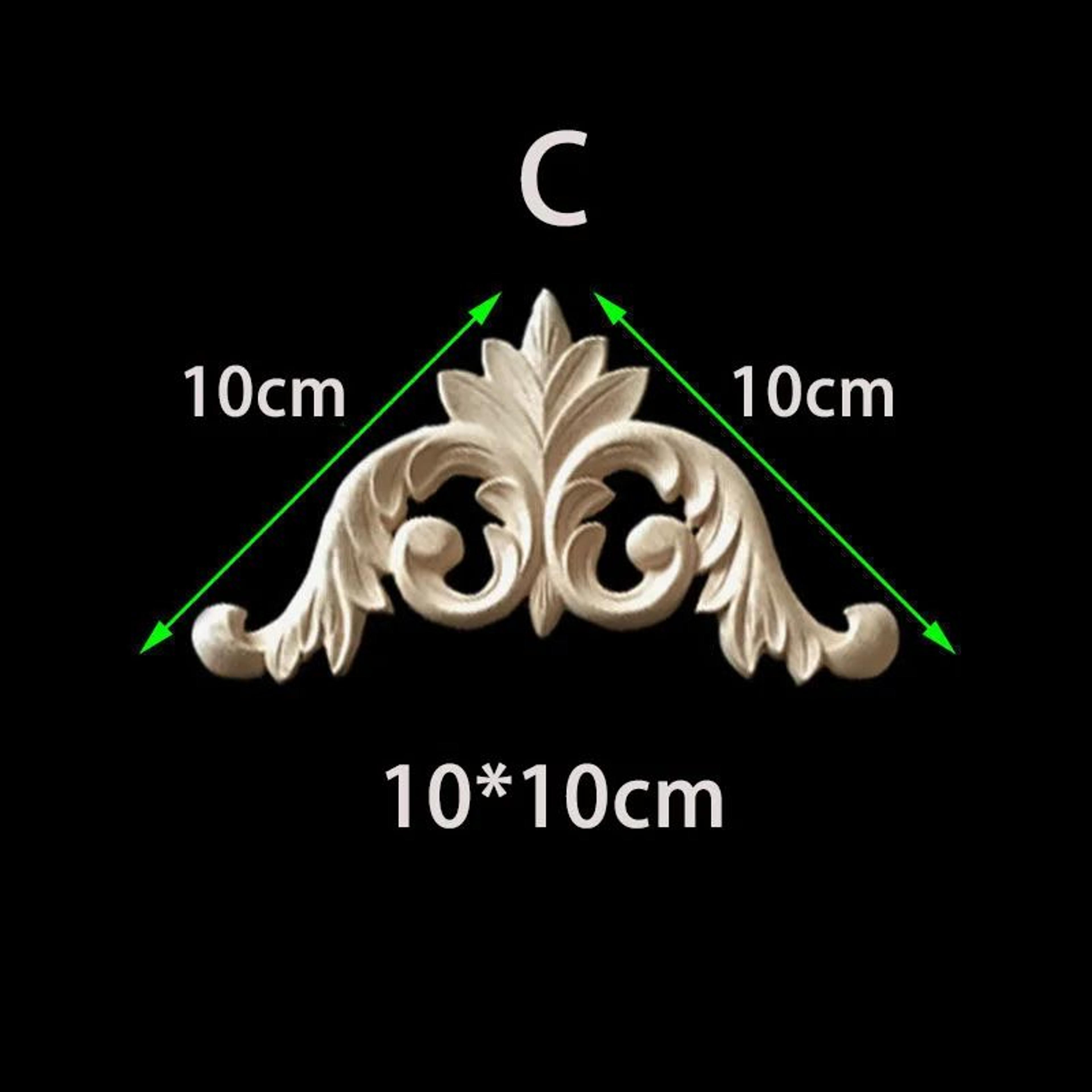 Unpainted Floral Wood Carved Corner Appliques  Decorative Onlay Trim For Furniture  Home Decor 22