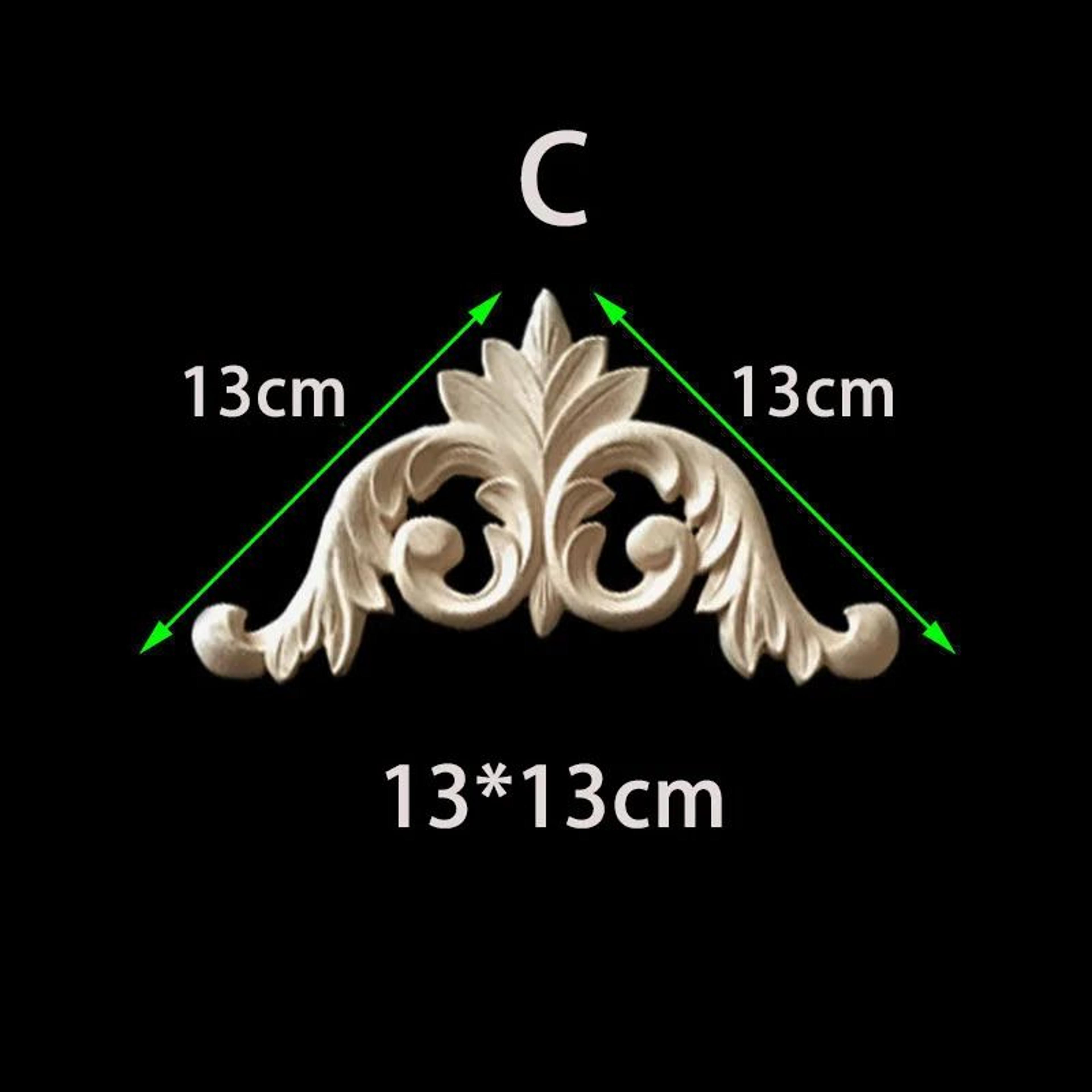 Unpainted Floral Wood Carved Corner Appliques  Decorative Onlay Trim For Furniture  Home Decor 24