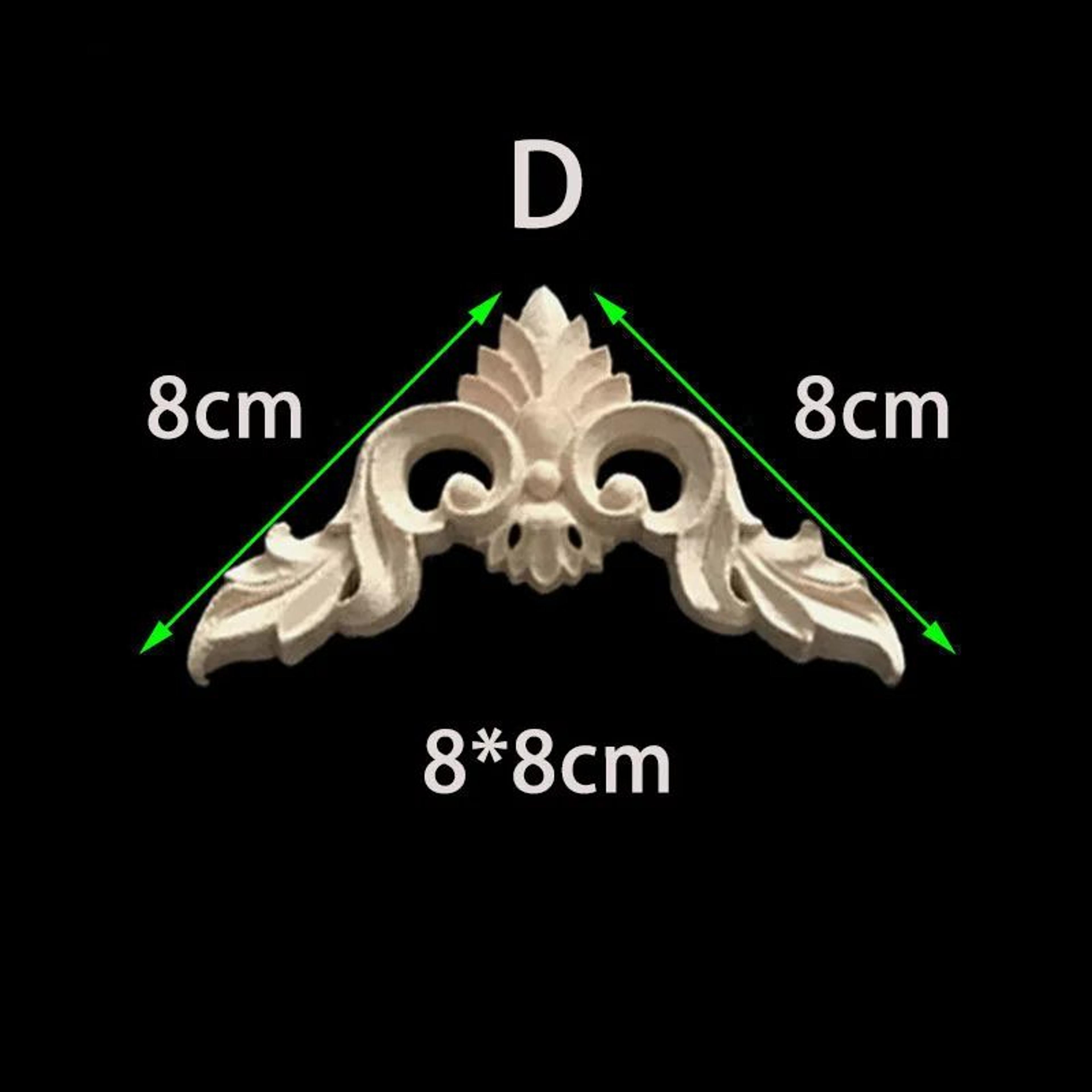 Unpainted Floral Wood Carved Corner Appliques  Decorative Onlay Trim For Furniture  Home Decor 27