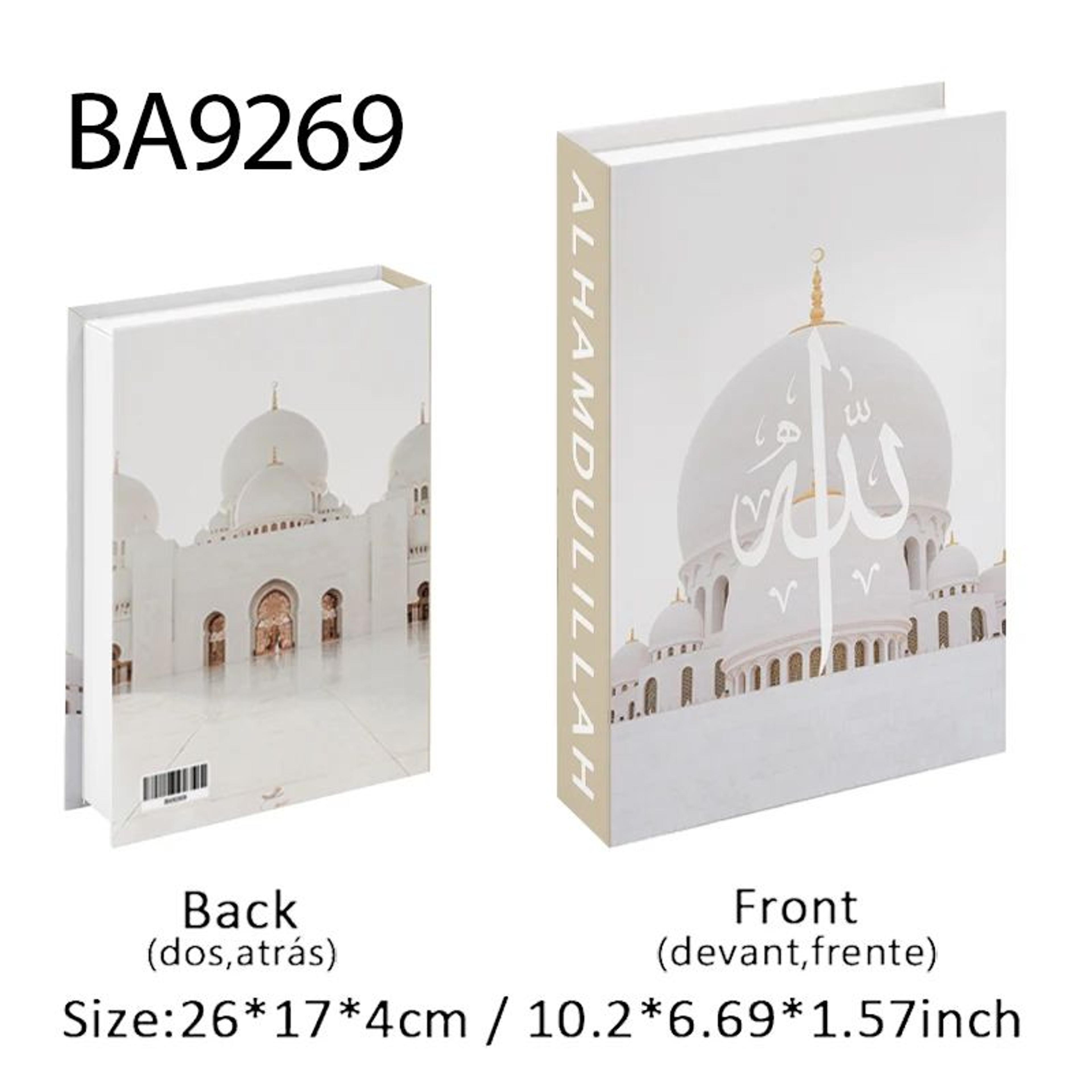 Islamic Kaaba Decorative Book Storage Box  Luxury Mosque Faux Book Organizer For Home Decor 29