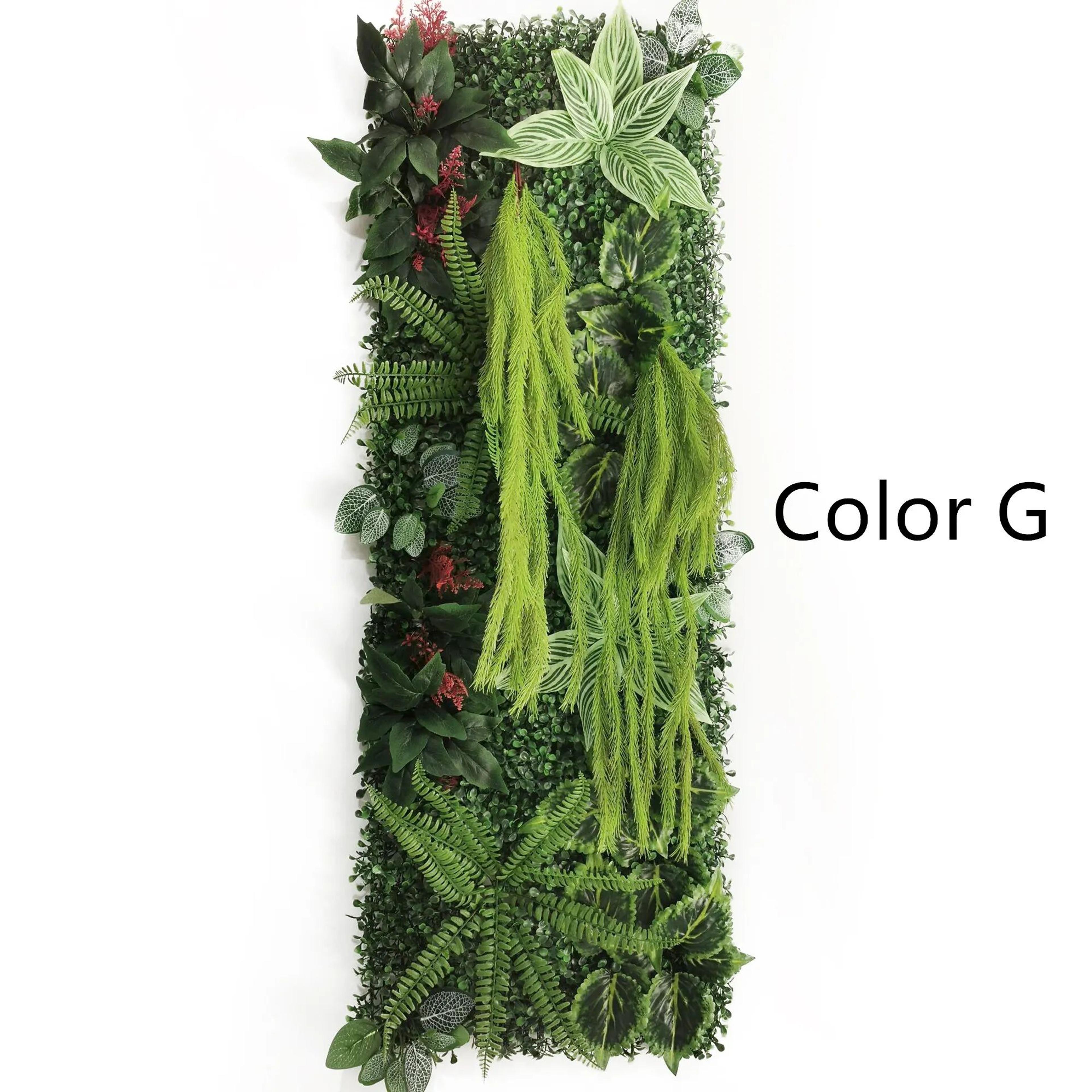 Artificial Rose Grass Wall Panel  16x47in Floral Lawn Decor With Straw Mat Backing 11