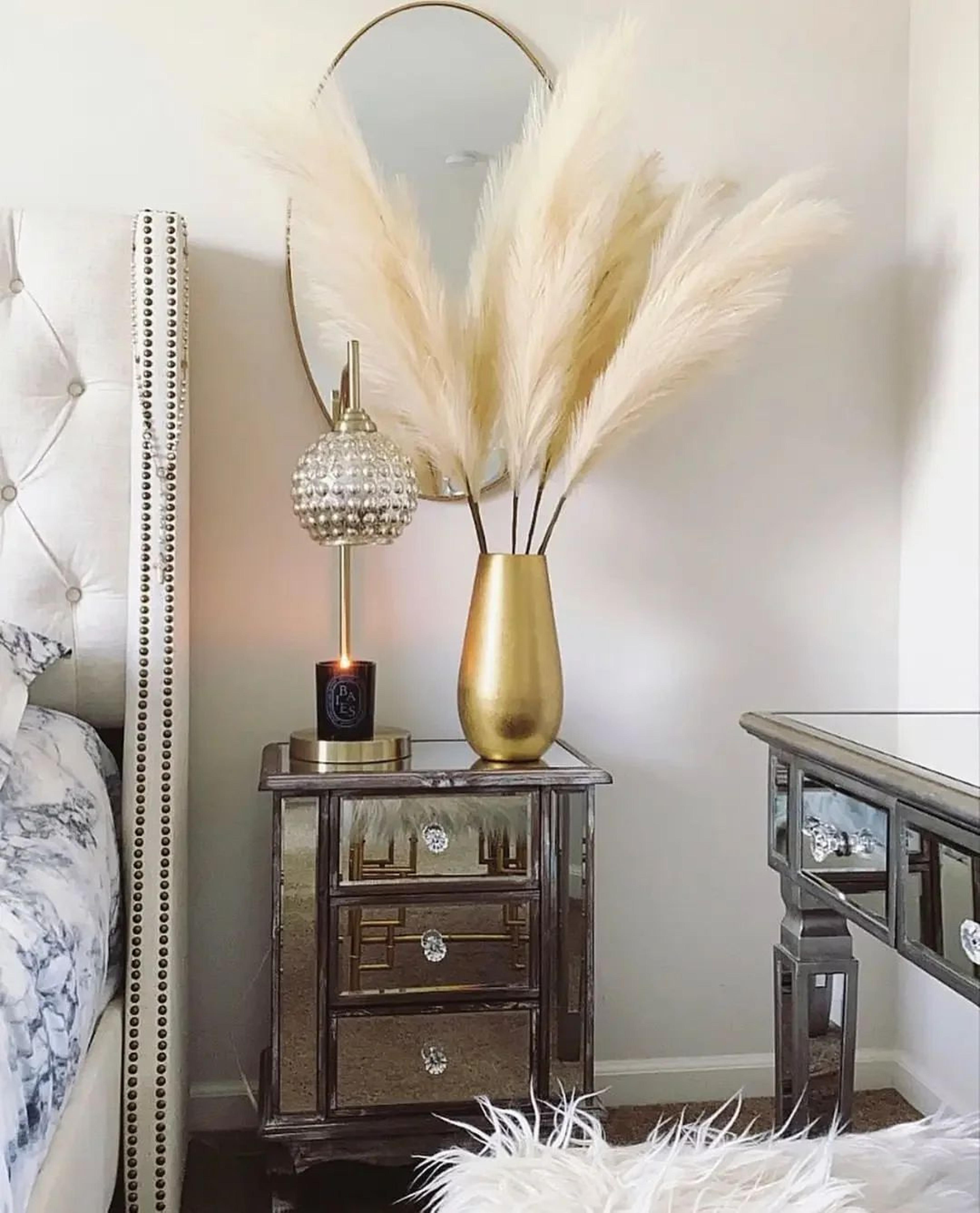 large artificial faux pampas grass stems – 47in tall fluffy boho home decor