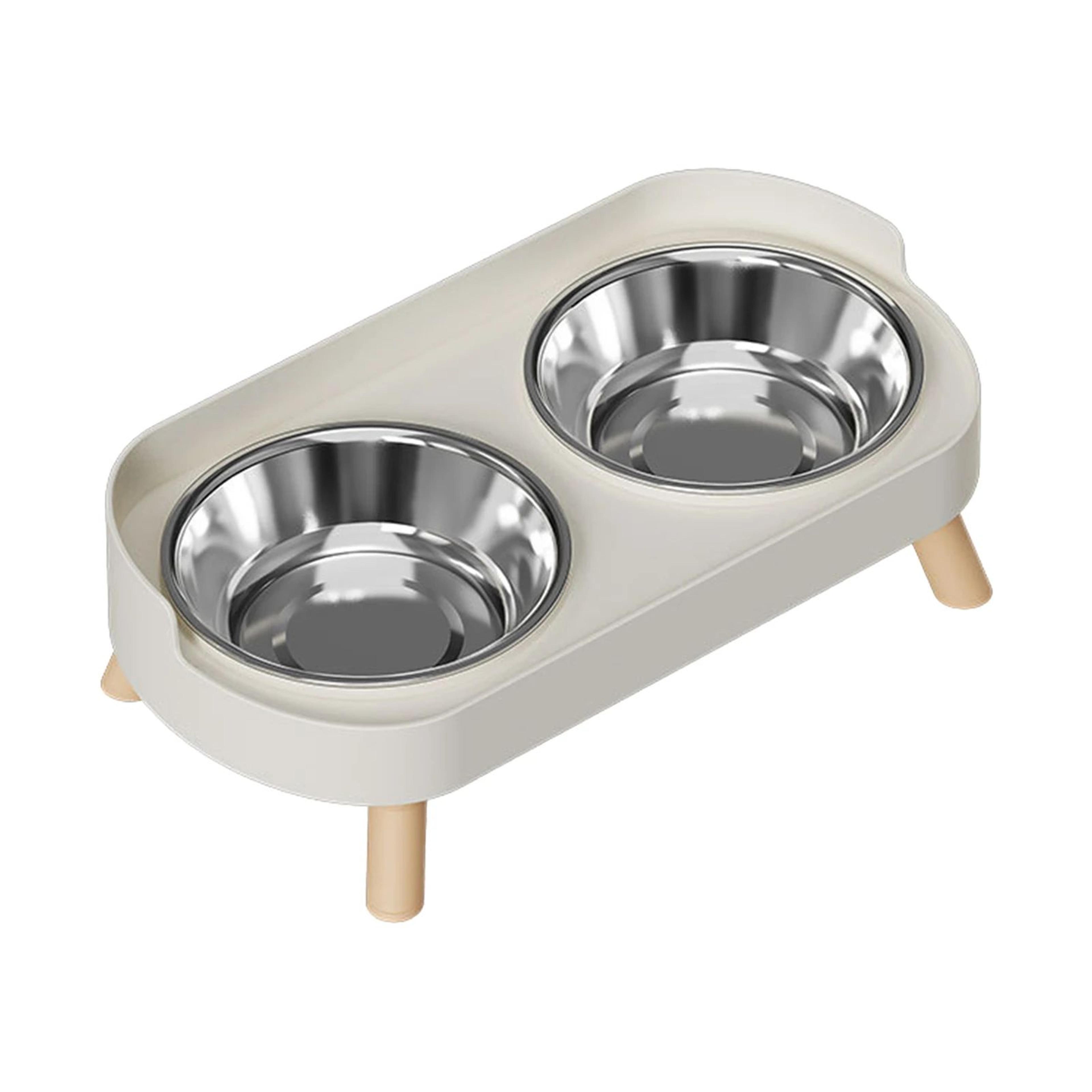 Elevated Stainless Steel Double Pet Bowl  AntiSlip Raised Feeder For Cats  Dogs 6