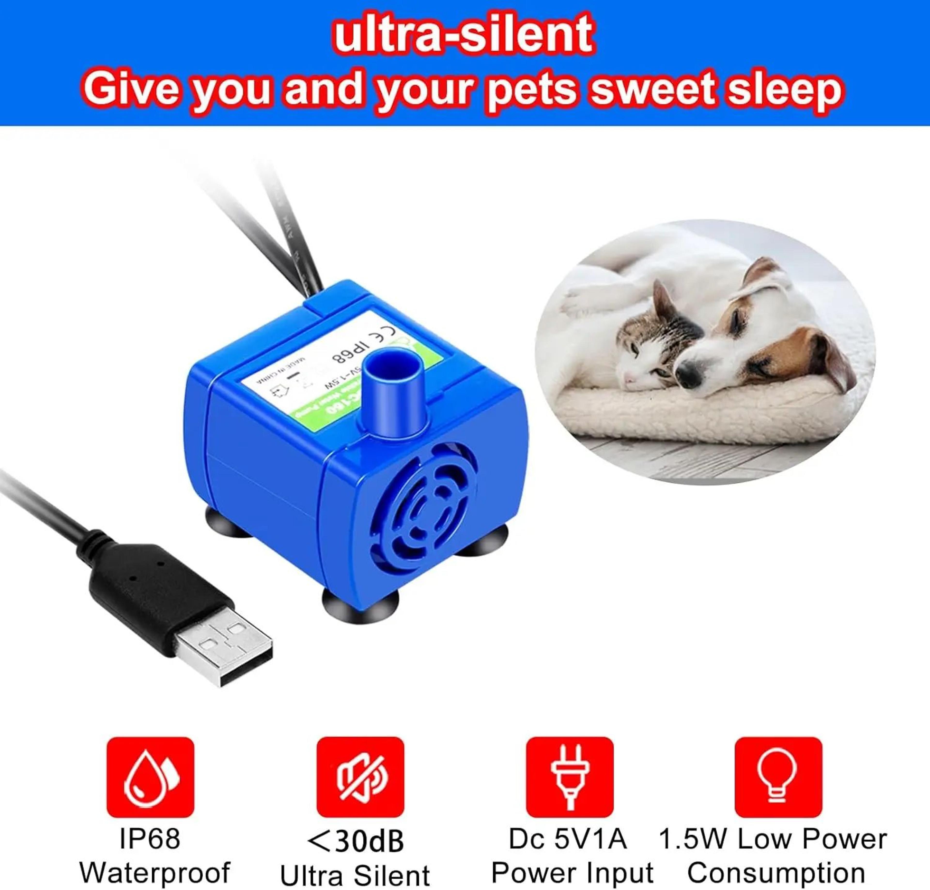 LED Cat Water Fountain Replacement Pump  UltraQuiet USB Waterproof Motor For Pet Water Dispensers 1