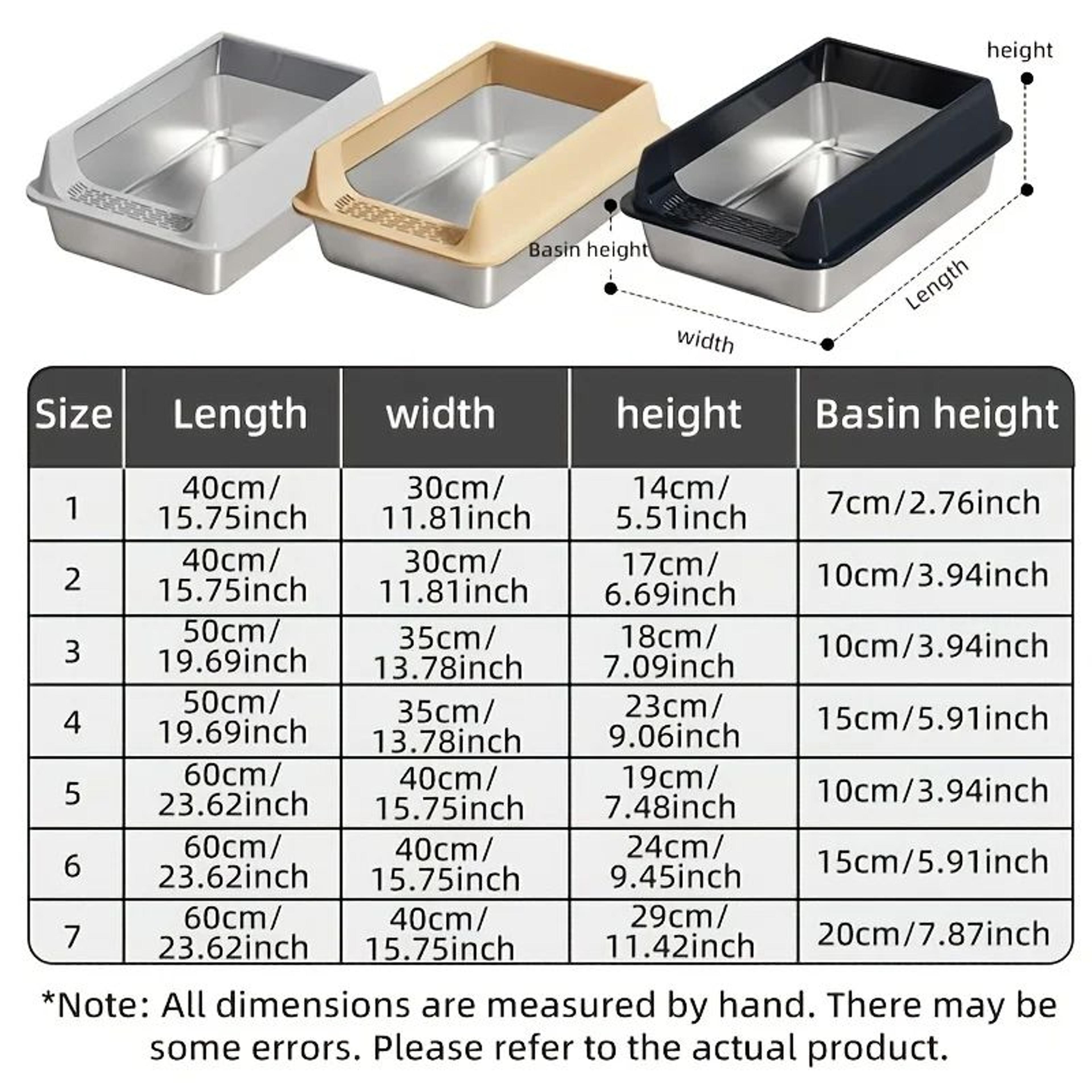SemiEnclosed Stainless Steel Cat Litter Box  SplashProof LeakProof Large Cat Litter Pan With Remova 1