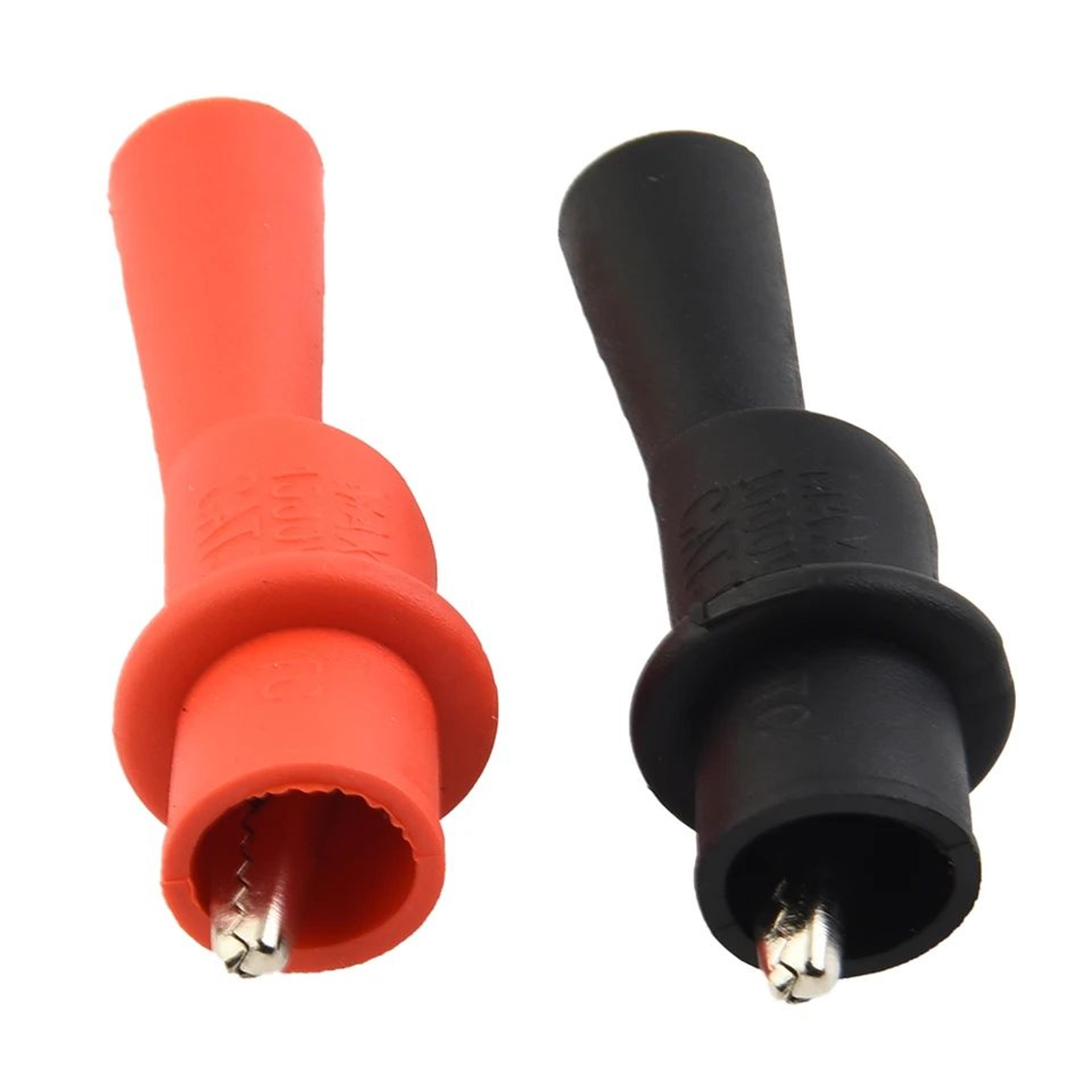 2 Pcs Red  Black Multimeter Test Clip Clamps  10A 1000V Wire Tip Alligator Clips For Digital Multim 3
