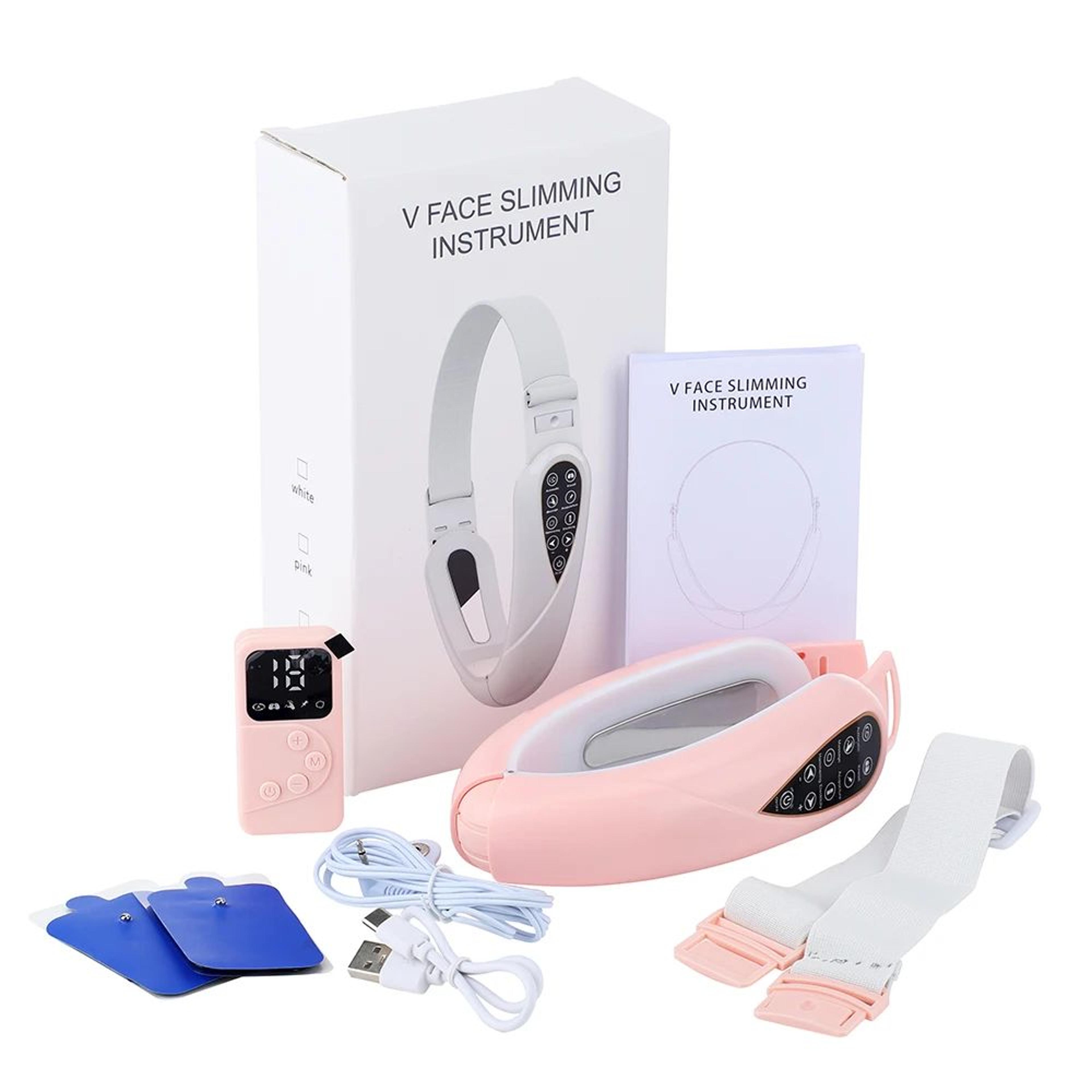 LED Photon Facial Lifting Device  TENS Microcurrent Face Slimming Massager With Vibration Remote  V 6