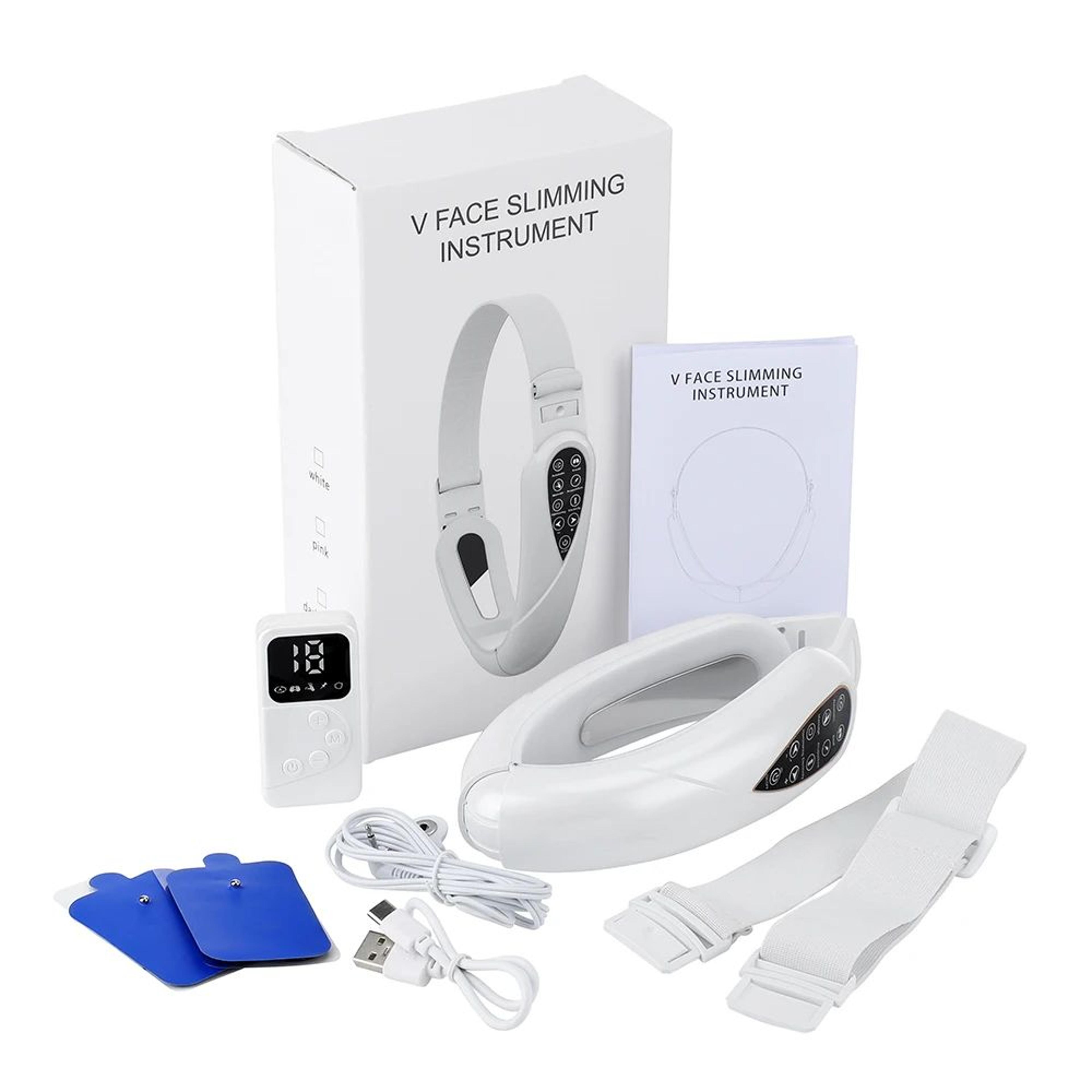 LED Photon Facial Lifting Device  TENS Microcurrent Face Slimming Massager With Vibration Remote  V 7
