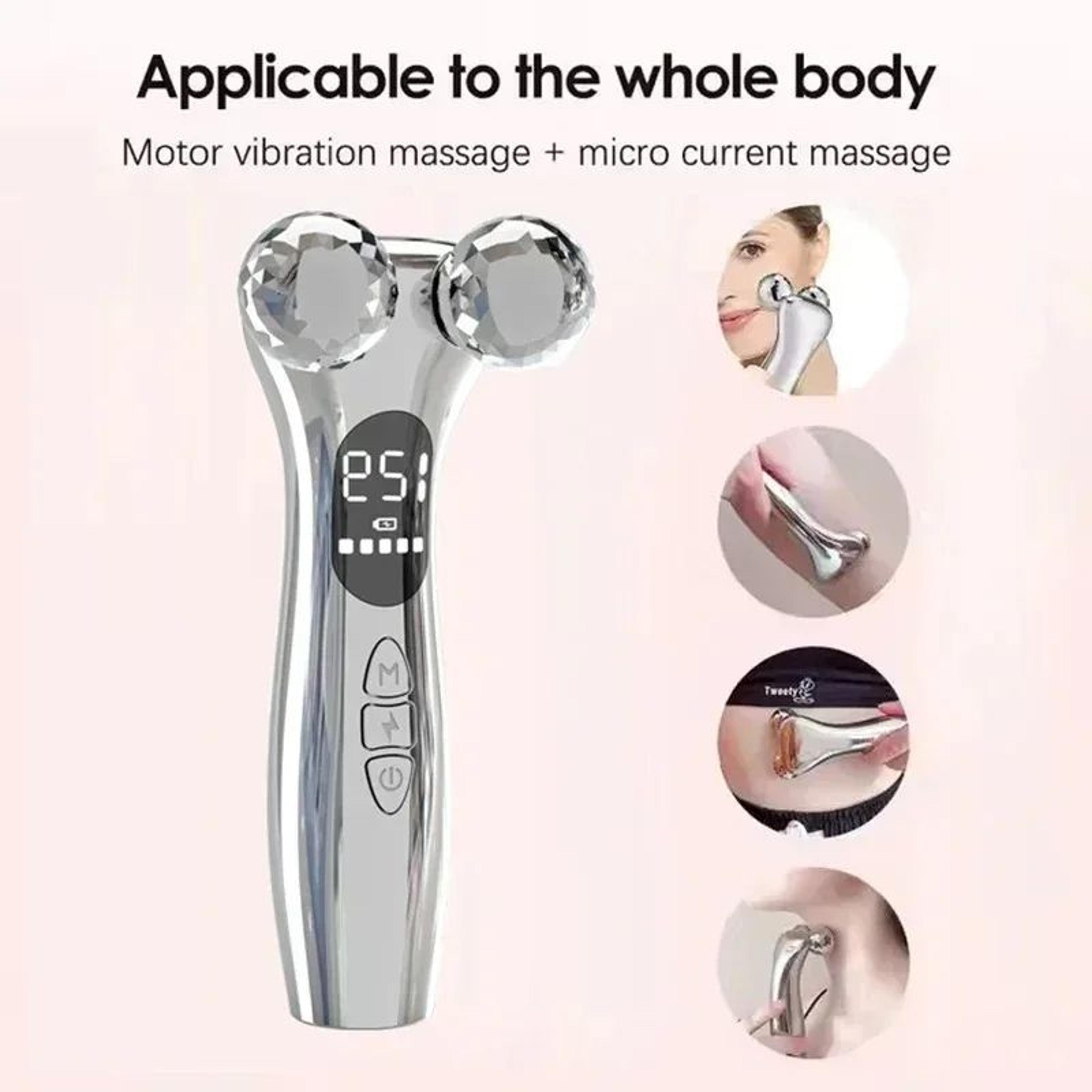 Electric Facial Microcurrent Beauty Massager  LED Face Lift Roller Skin Tightening Device With Vibr 1