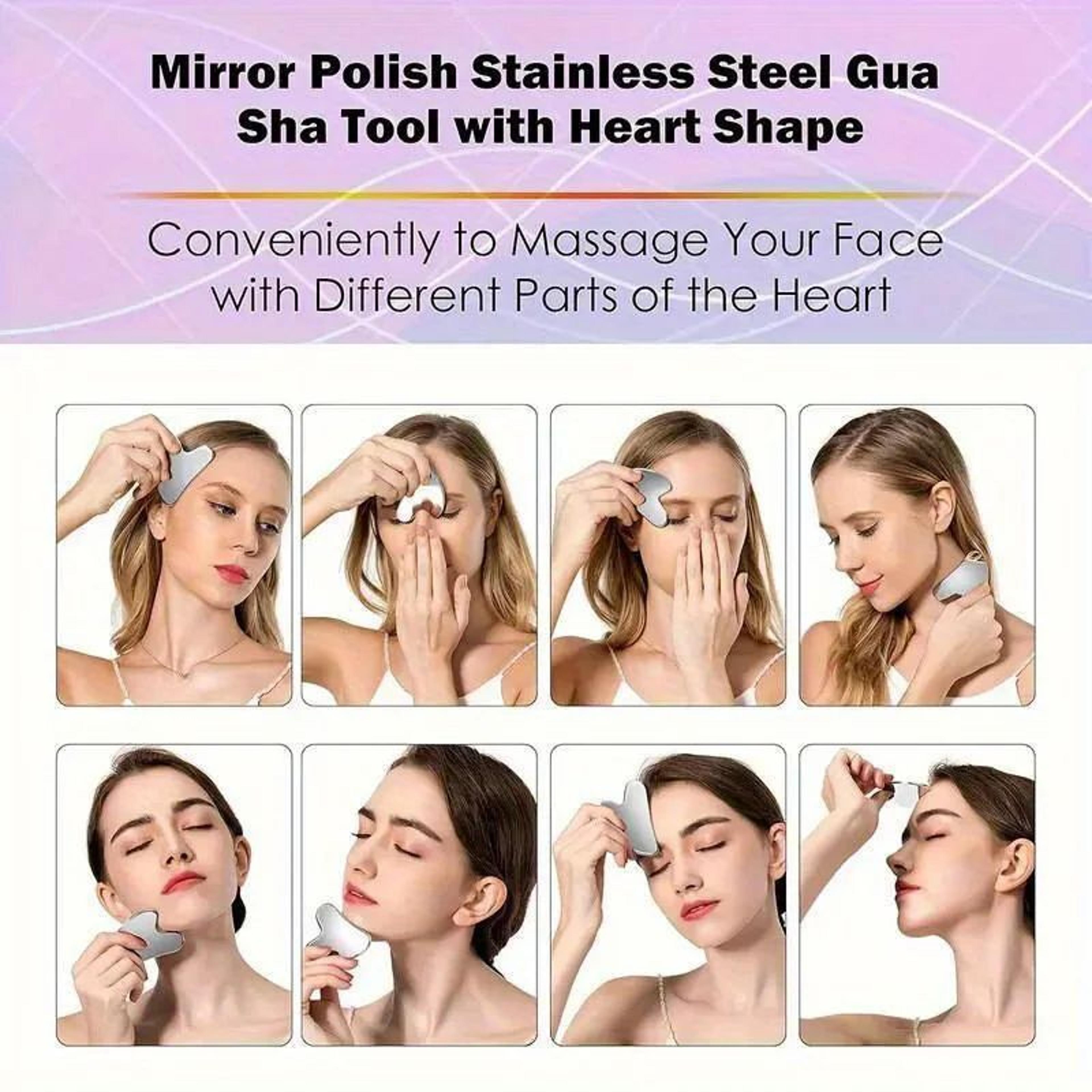 Stainless Steel Gua Sha Board  Cooling Facial Massage Tool For Skin Tightening Puffiness  Dark Circ 2