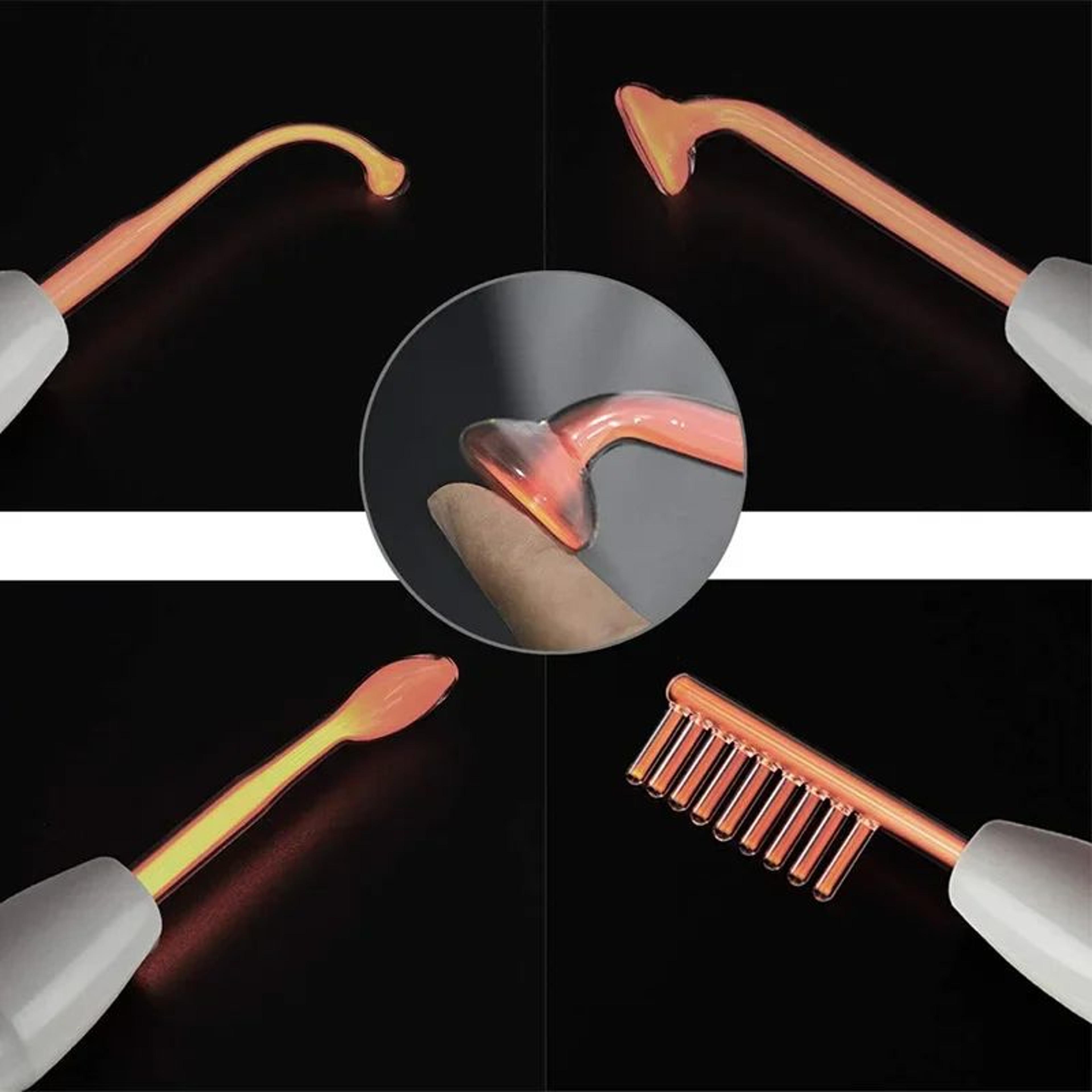 5 In 1 High Frequency Facial Wand Kit  Professional Handheld Skin Care Device With 5 Glass Electrod