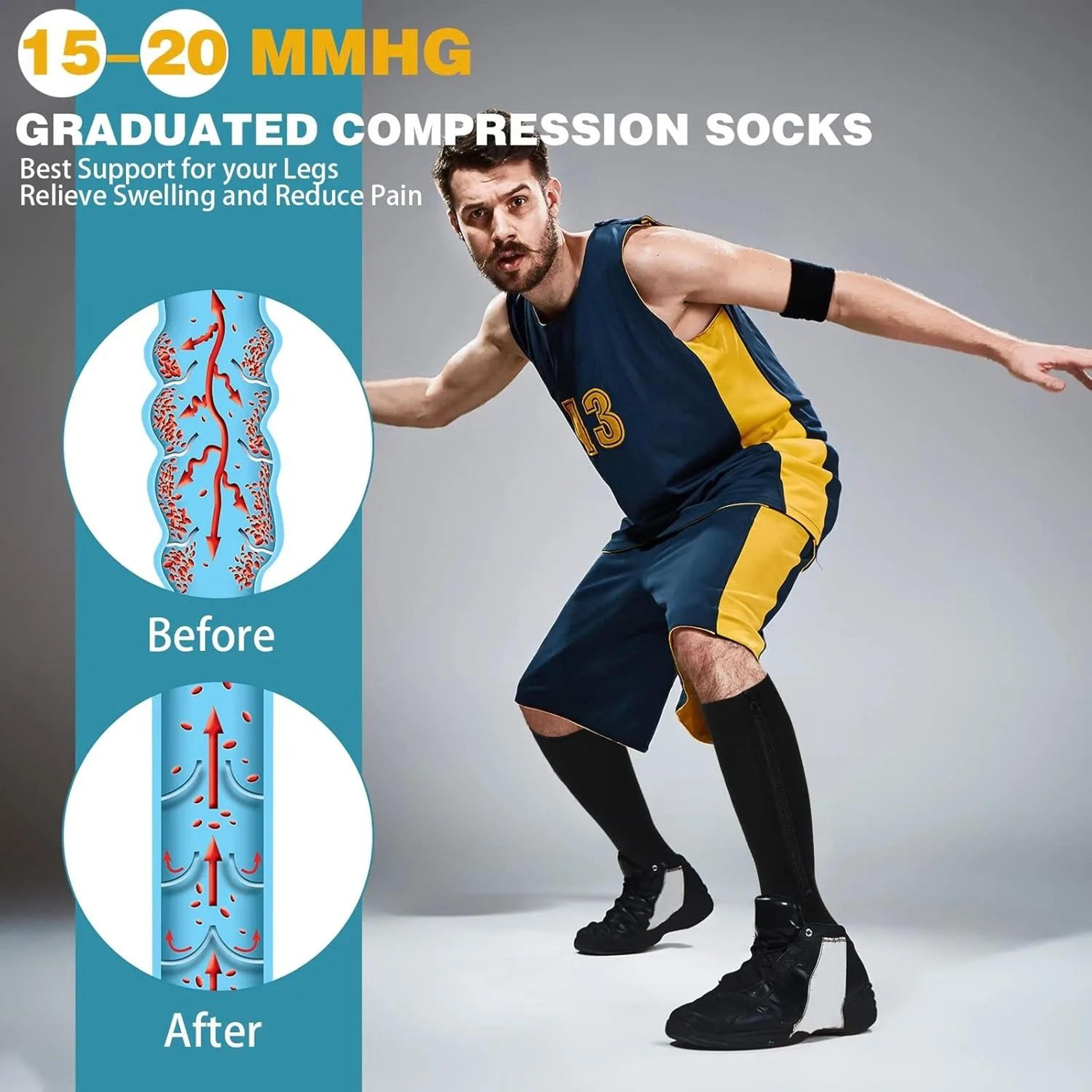 Open Toe Compression Socks With Zipper  Knee High Support Stockings For Travel Sports Circulation   2