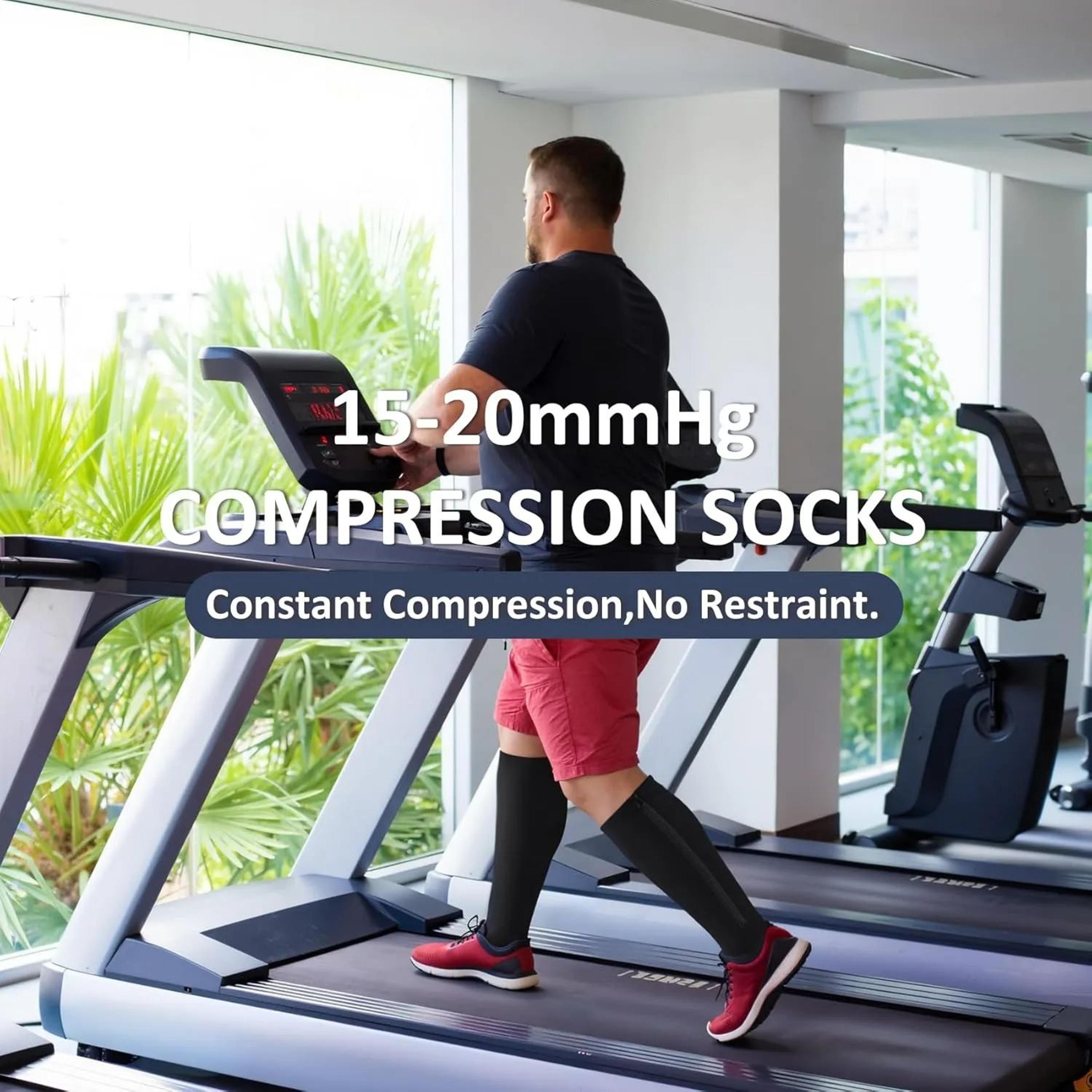 Open Toe Compression Socks With Zipper  Knee High Support Stockings For Travel Sports Circulation   3