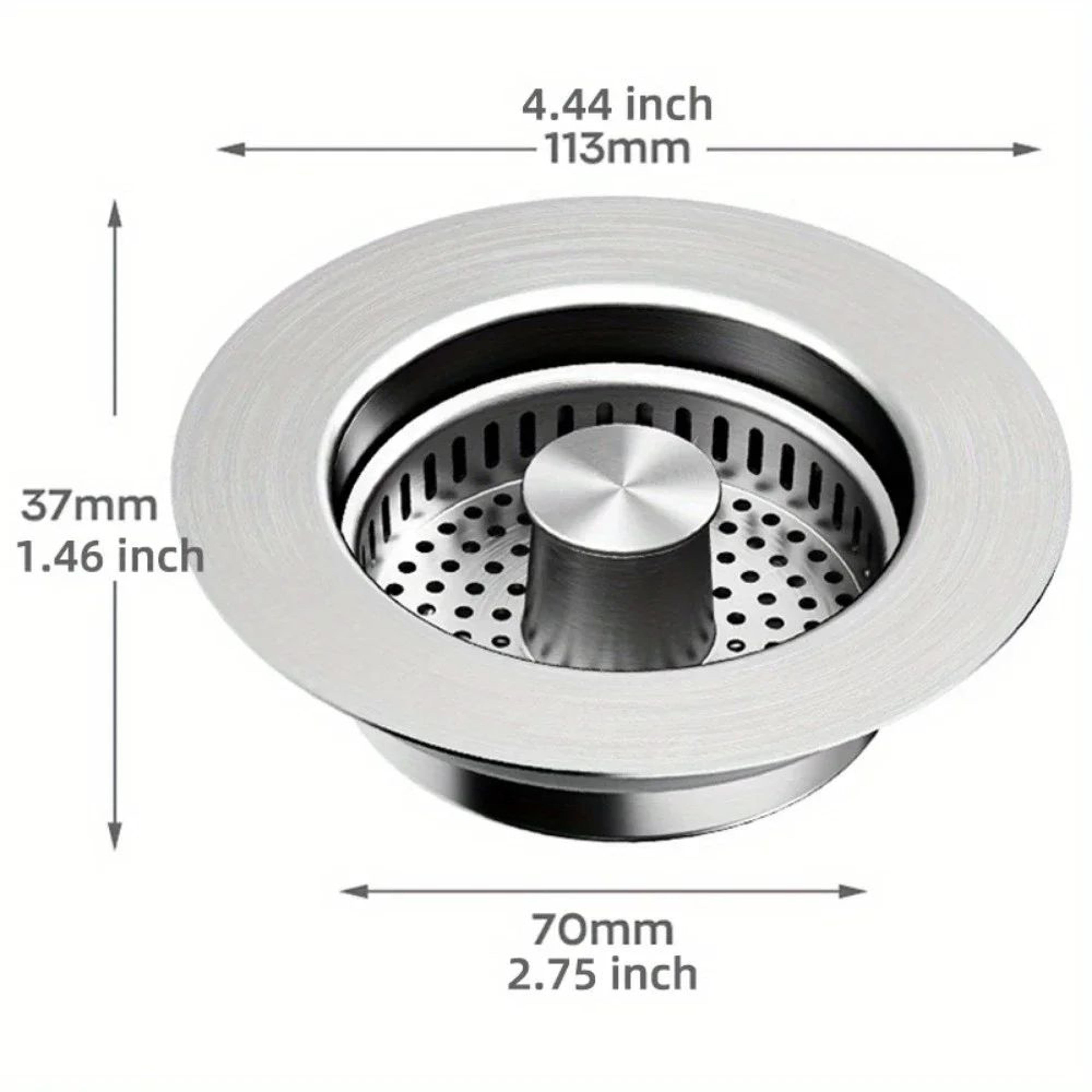 3in1 Stainless Steel Kitchen Sink Strainer PopUp Stopper  AntiClog Basket Drain Filter  Odor Blocke 5