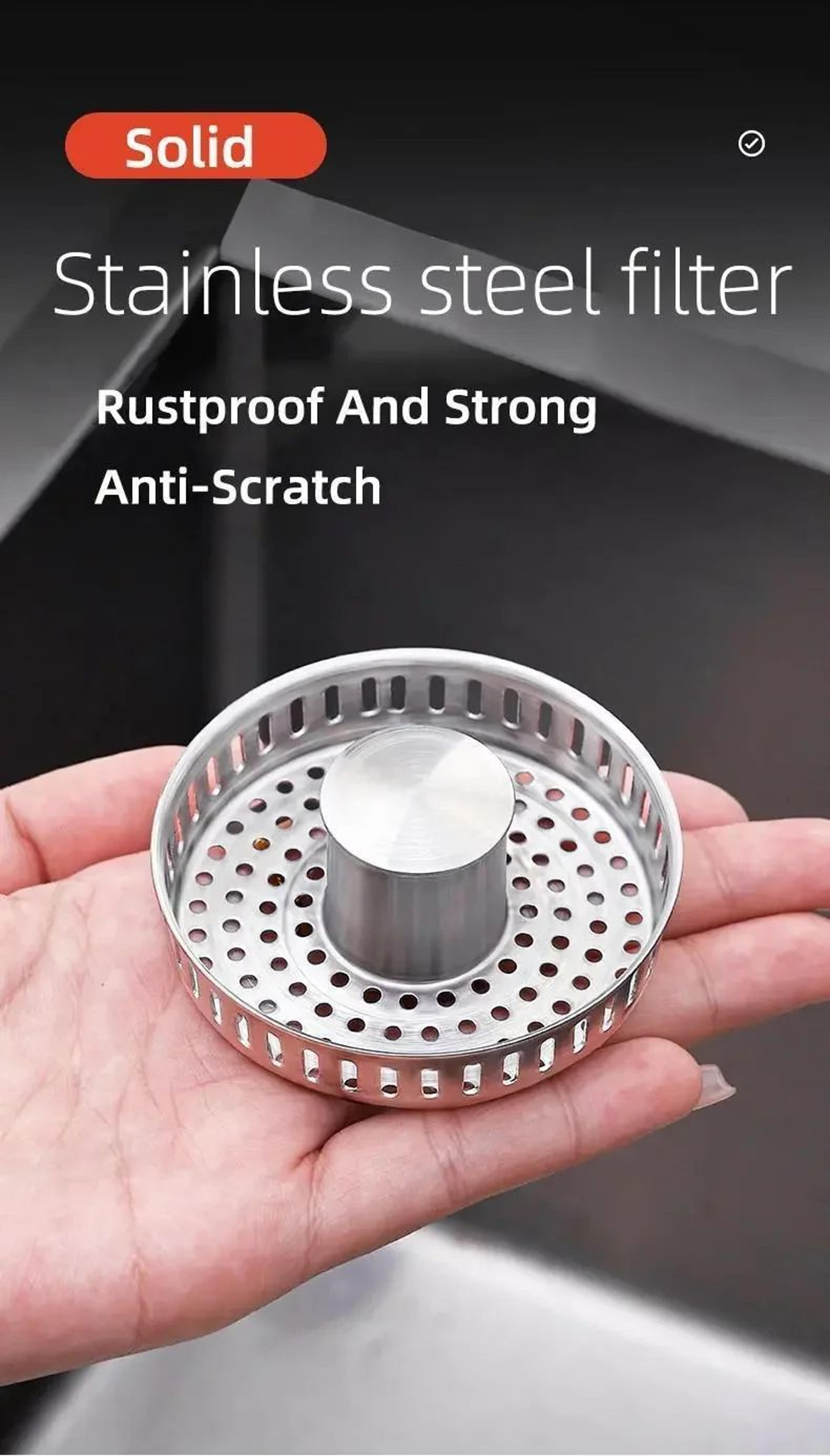 3in1 Stainless Steel Kitchen Sink Strainer PopUp Stopper  AntiClog Basket Drain Filter  Odor Blocke 3
