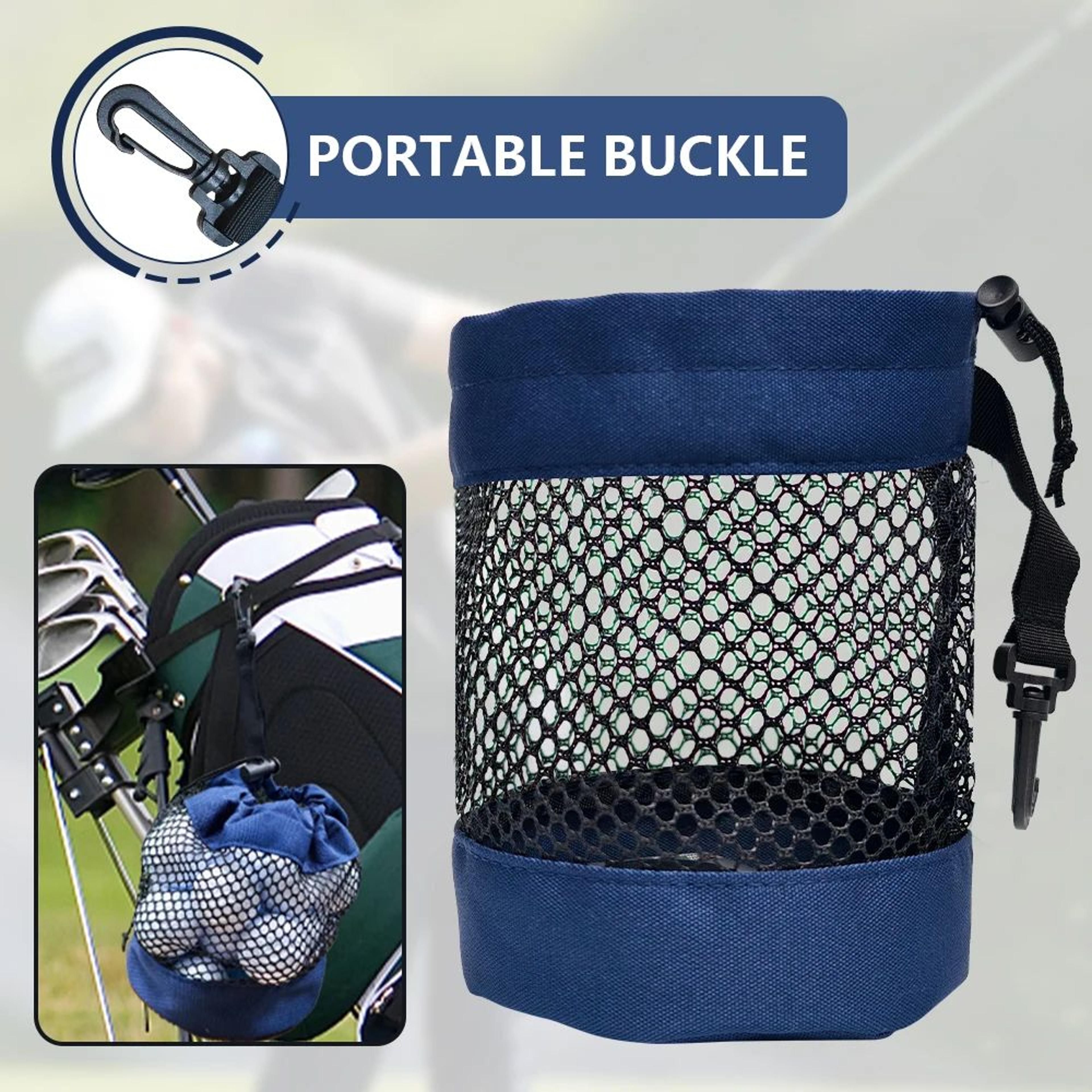 1pc Golf Ball Pouch Bag With Hanging Clip  Durable Mesh Nylon Golf Ball Holder For Golf Bags  Acces 1