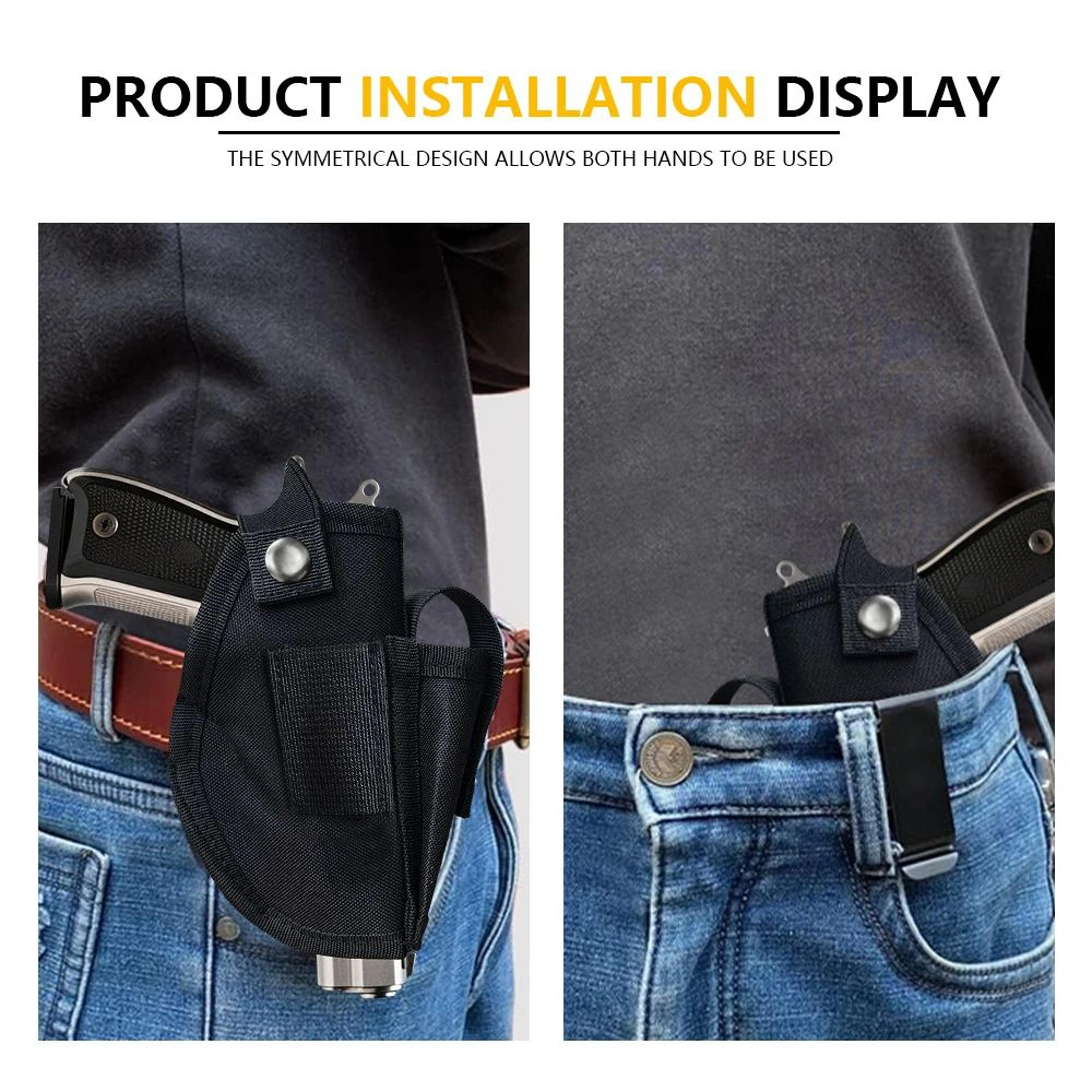 MOLLE Tactical Pistol Holster With Magazine Pouch  Right  Left Hand Adjustable Gun Holster For Hunt 4