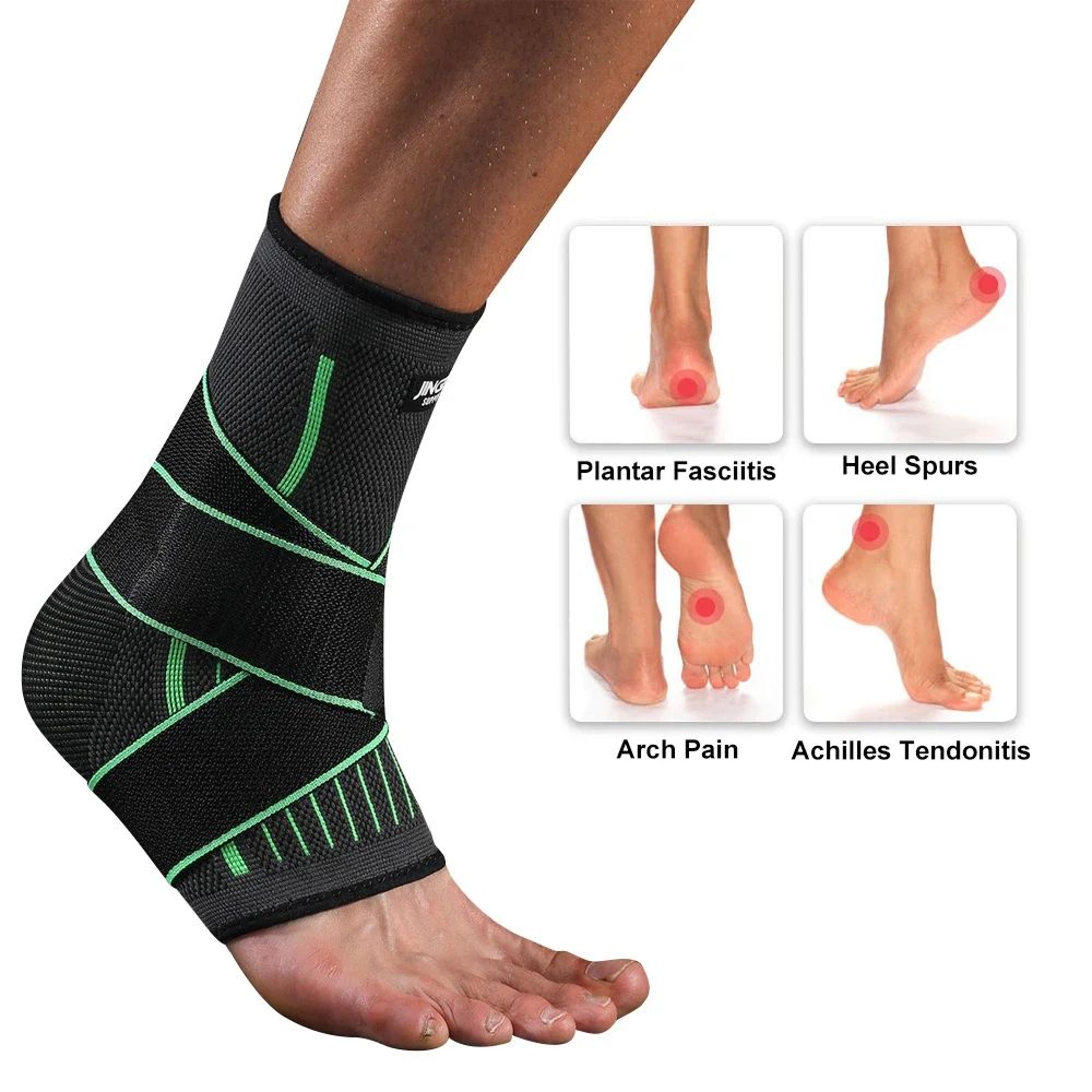 1pc Adjustable Ankle Brace Compression Sleeve  Plantar Fasciitis Support Strap For Running Sprains