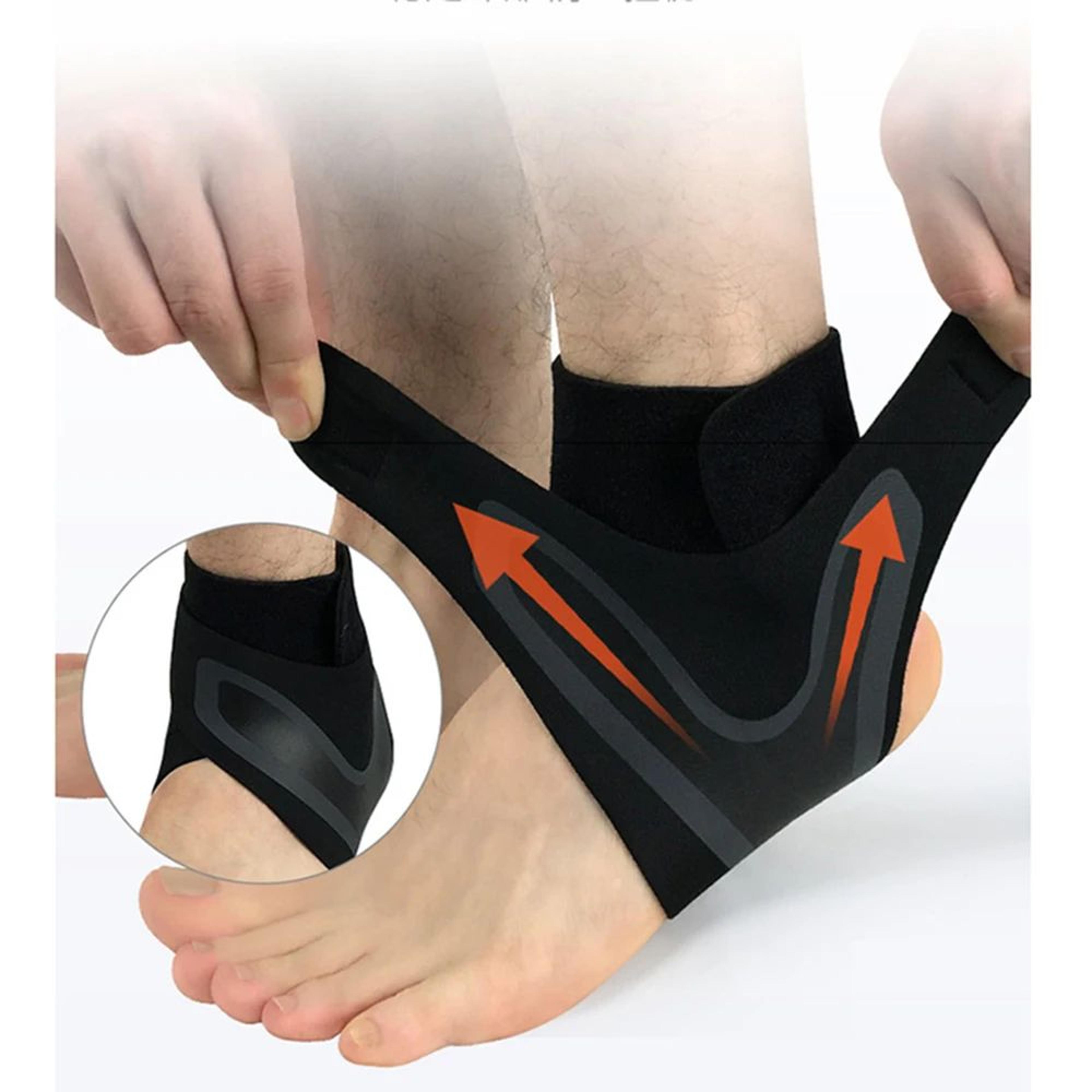 1pc Adjustable Ankle Compression Sleeve Support  Anti Sprain Foot Brace For Running Sports  Heel Pr 2