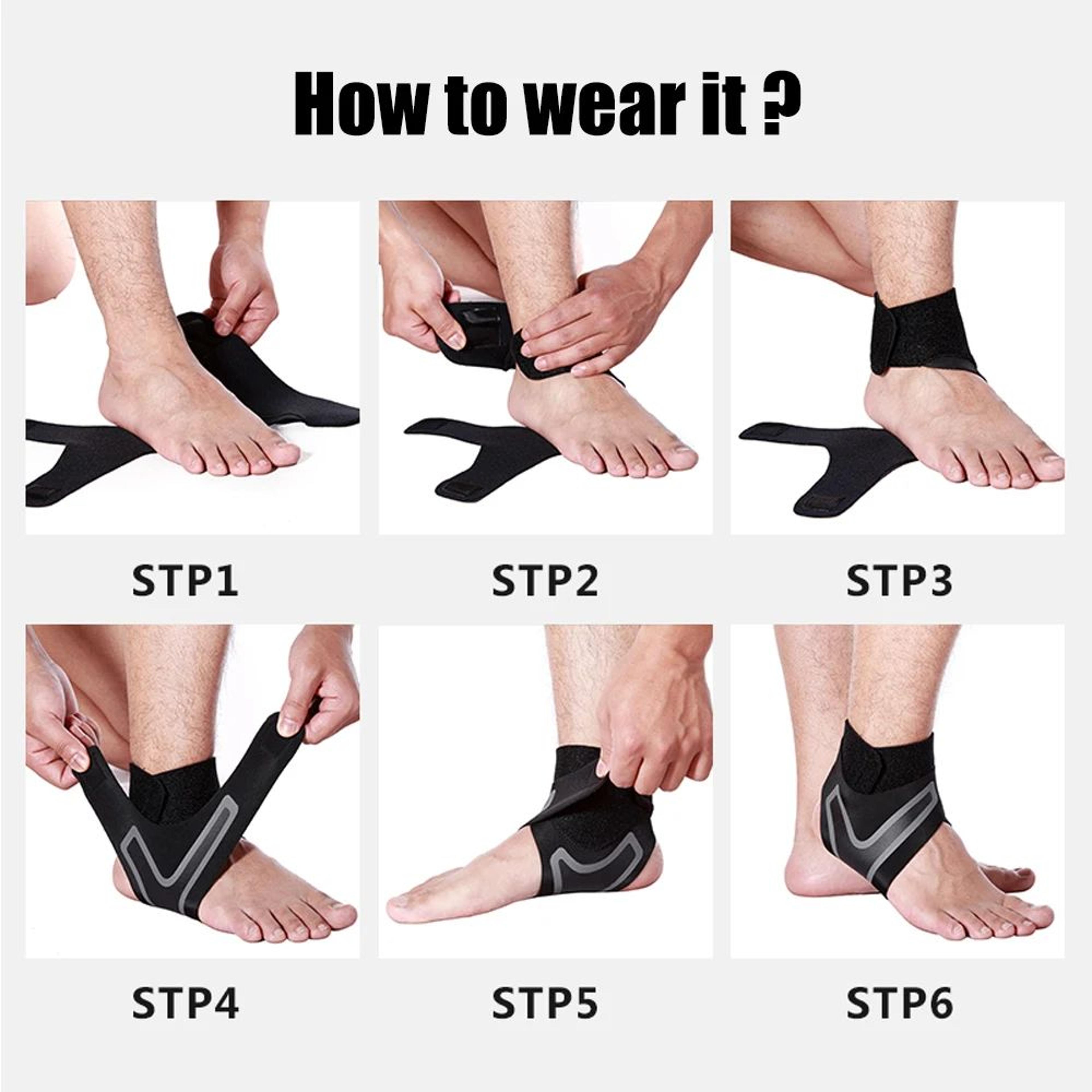 1pc Adjustable Ankle Compression Sleeve Support  Anti Sprain Foot Brace For Running Sports  Heel Pr 4