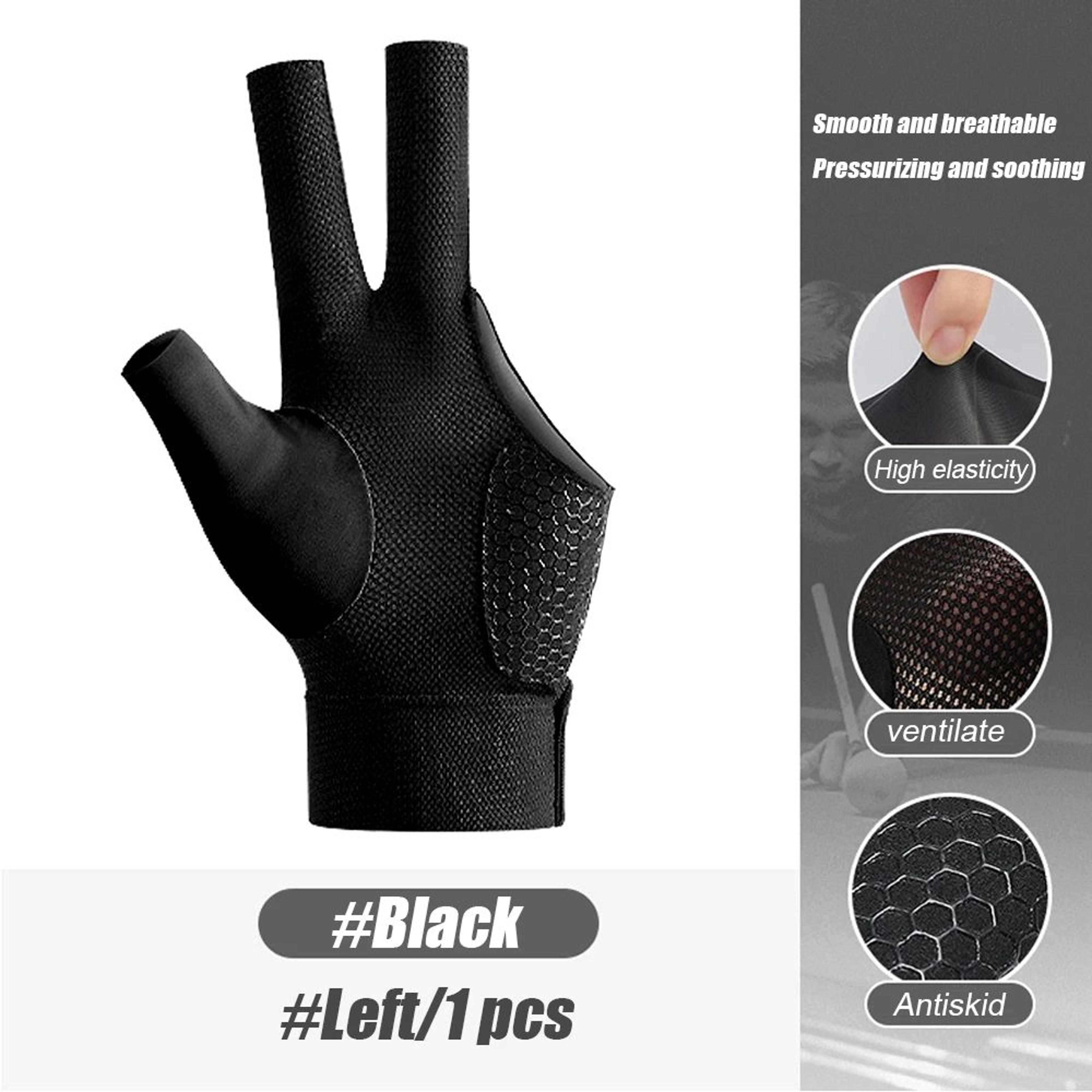 1pc Snooker Billiard Cue Glove  Three Finger Pool Glove For Left Hand Breathable Polyester For Men  6