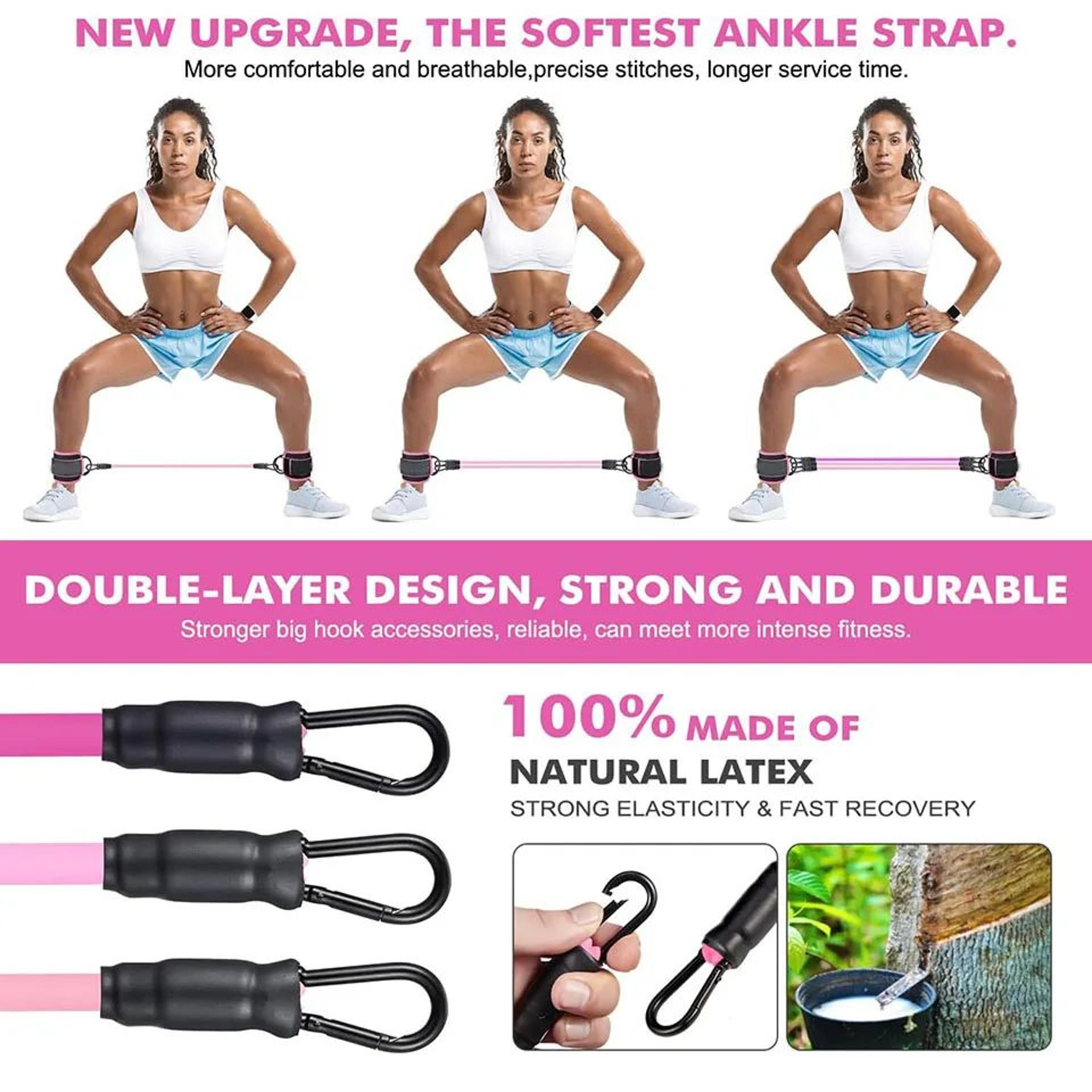 Adjustable Cable Ankle Straps Double DRing  Gym Ankle Cuffs For Glute Leg  Strength Training 3