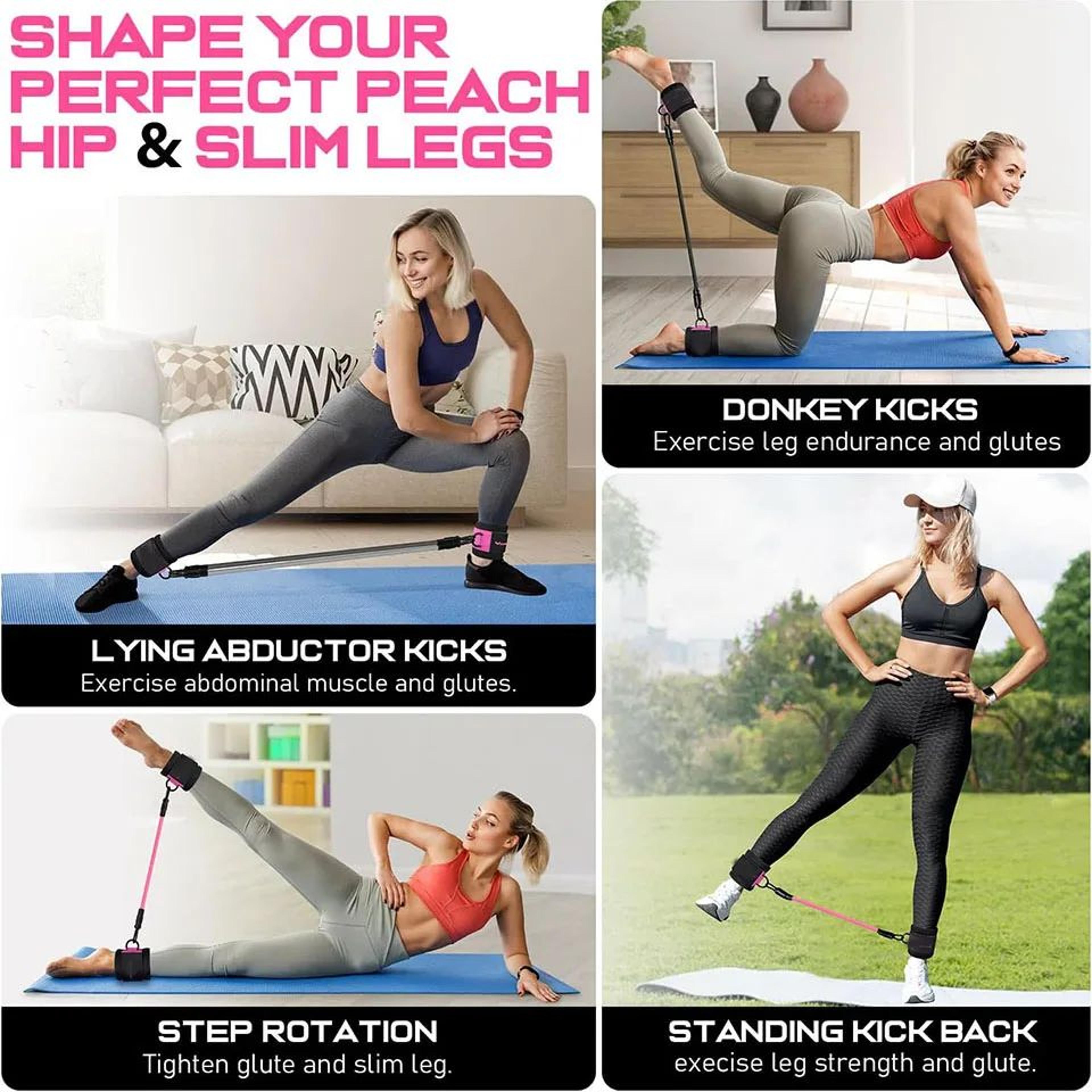 Adjustable Cable Ankle Straps Double DRing  Gym Ankle Cuffs For Glute Leg  Strength Training 4