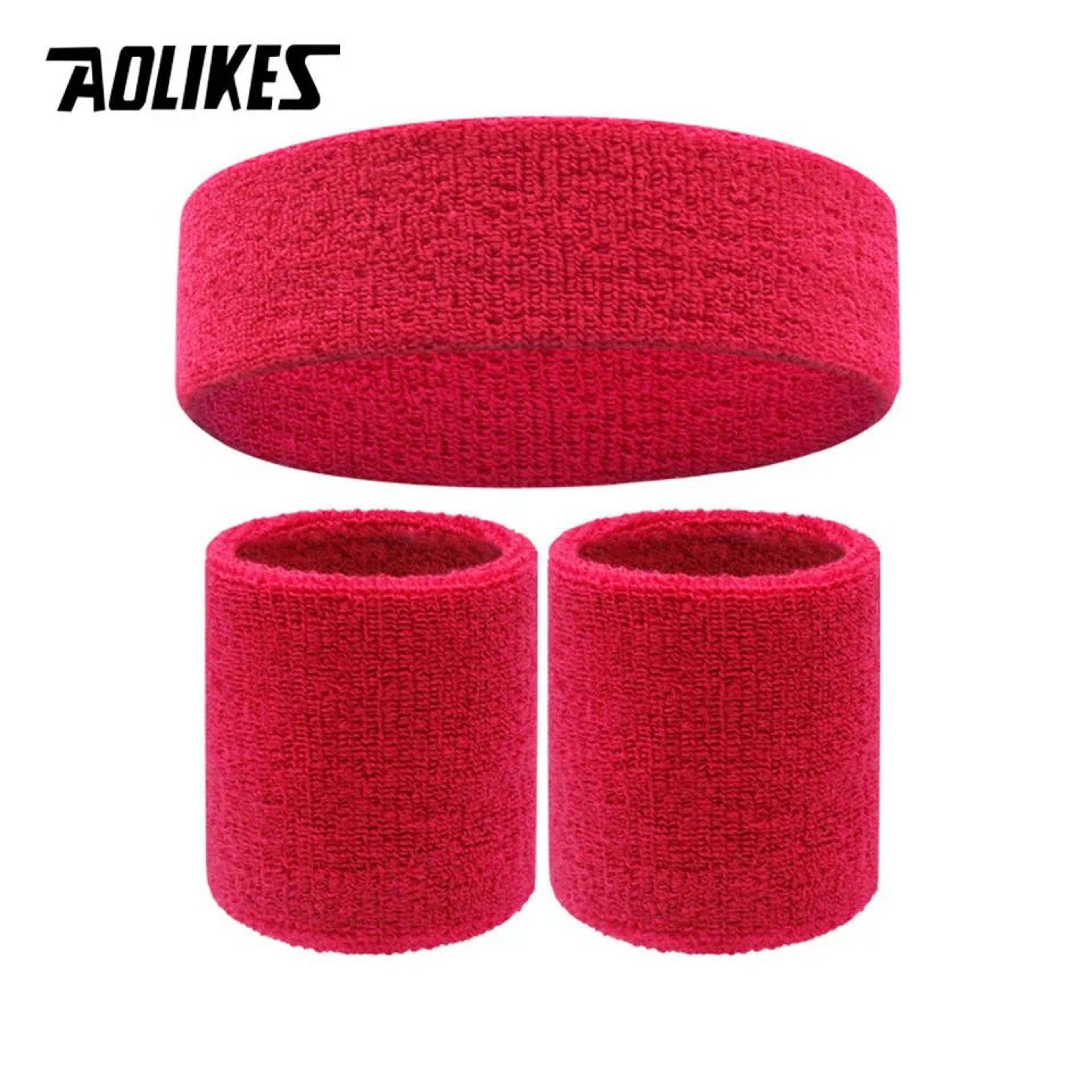 Sports Sweatband Set  Cotton Headband  Wristbands For Men And Women Running Basketball Gym Workout 8