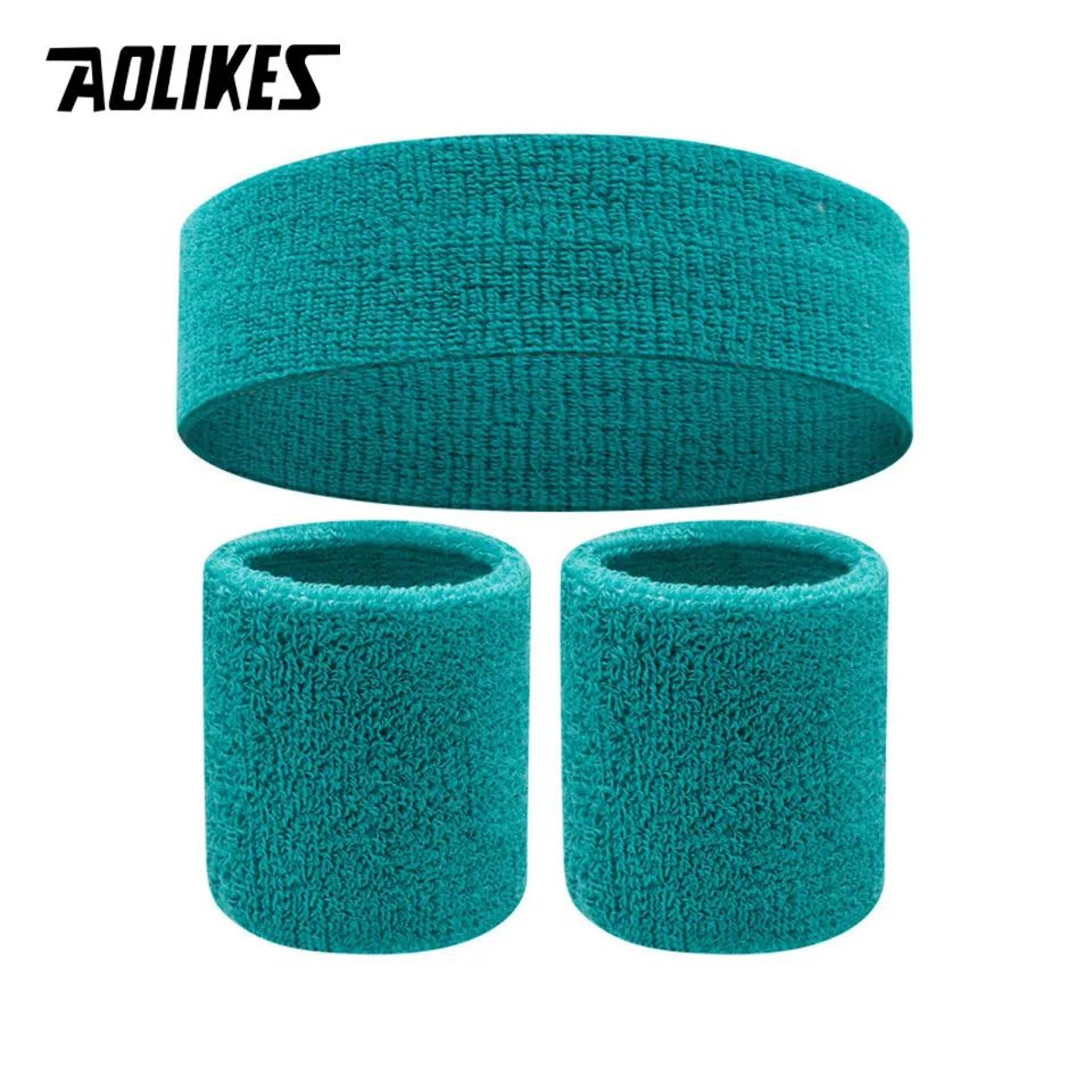 Sports Sweatband Set  Cotton Headband  Wristbands For Men And Women Running Basketball Gym Workout 10