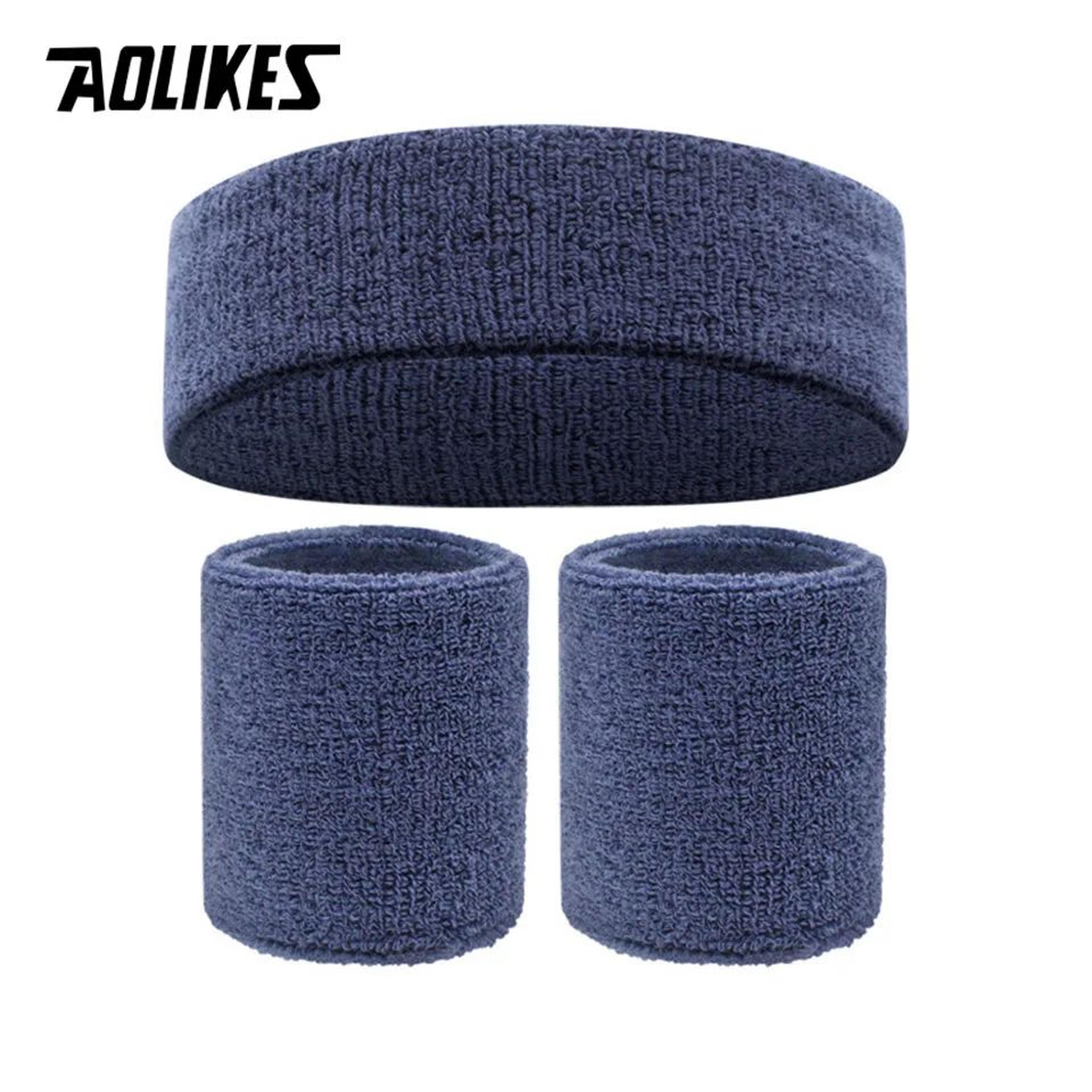 Sports Sweatband Set  Cotton Headband  Wristbands For Men And Women Running Basketball Gym Workout 12