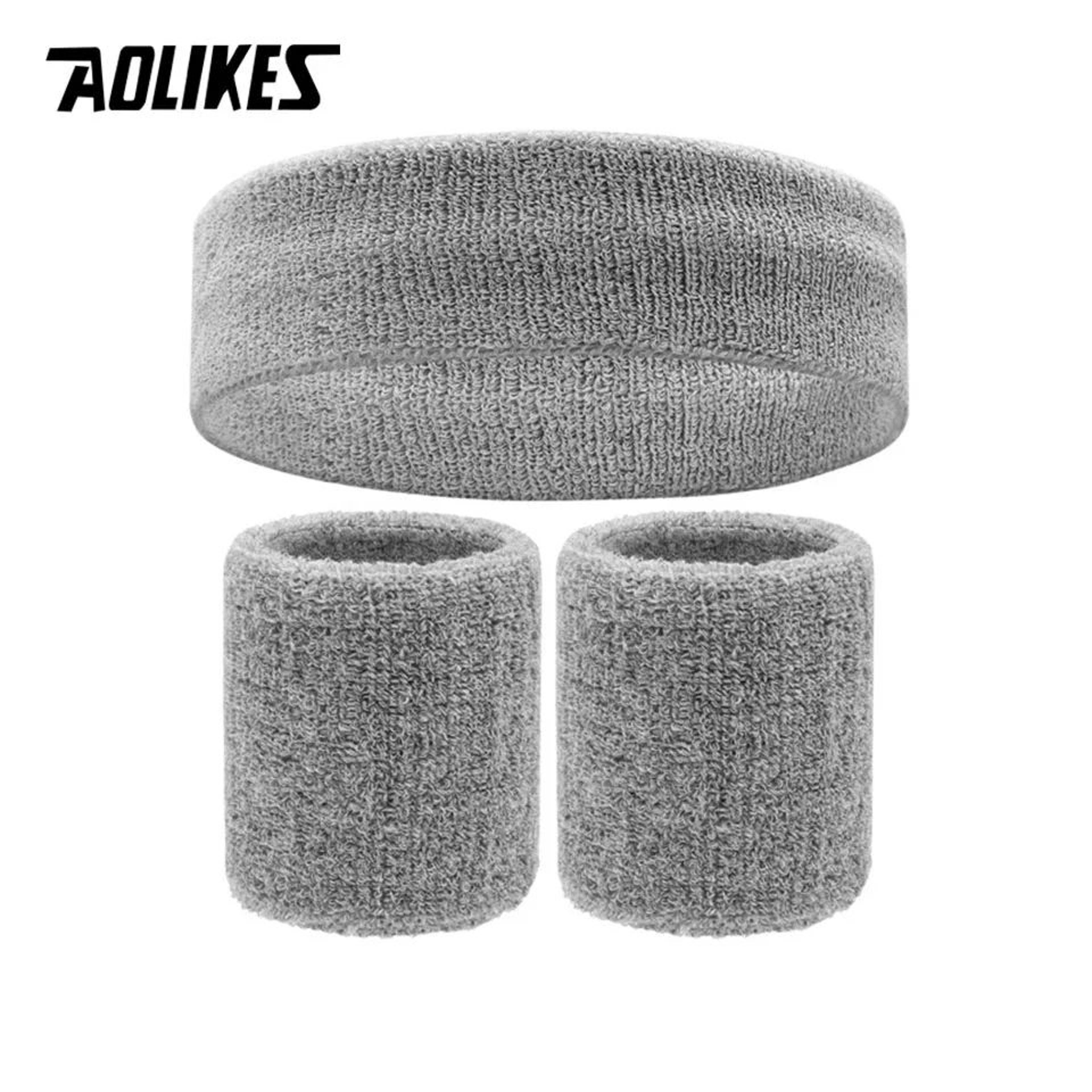 Sports Sweatband Set  Cotton Headband  Wristbands For Men And Women Running Basketball Gym Workout 17