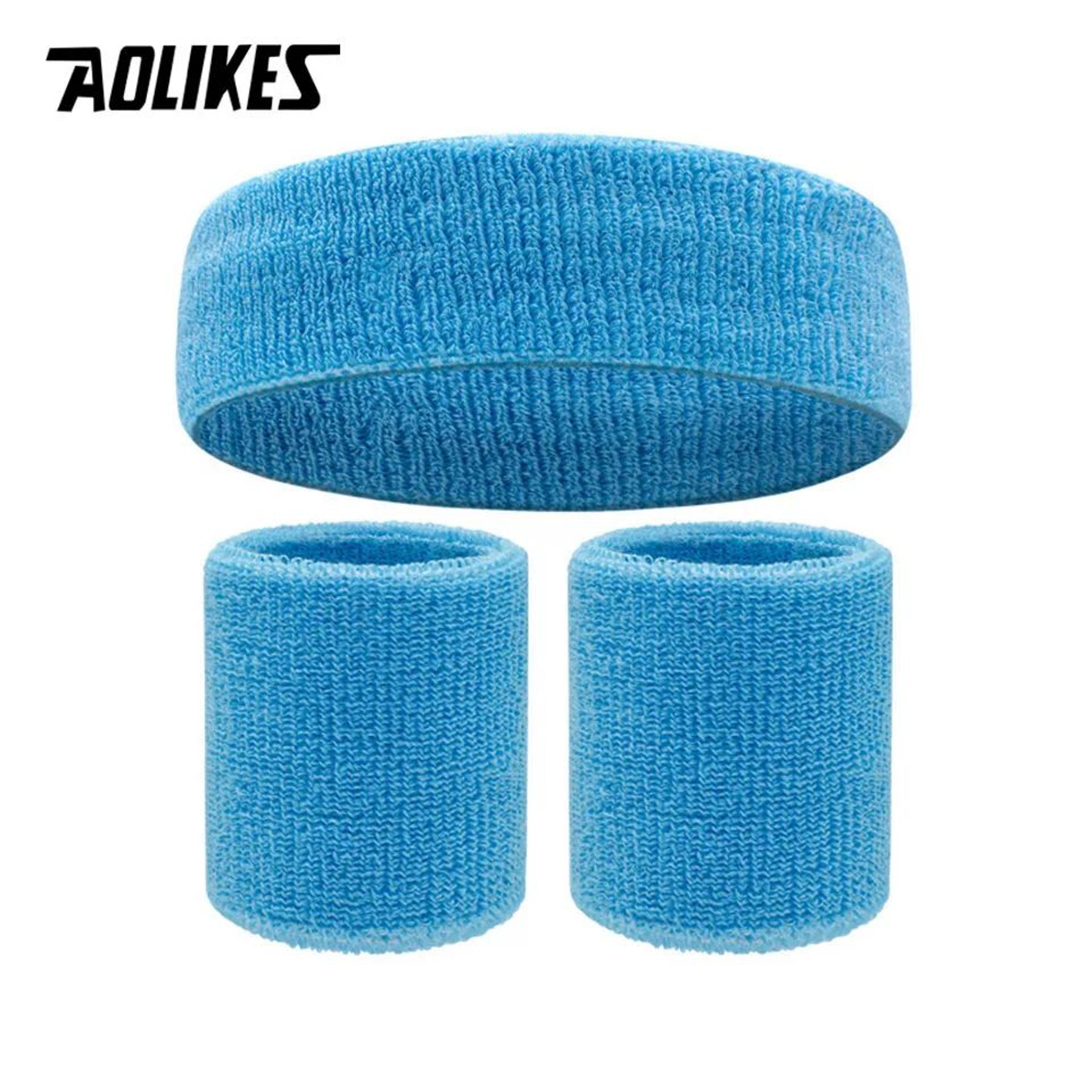 Sports Sweatband Set  Cotton Headband  Wristbands For Men And Women Running Basketball Gym Workout 21