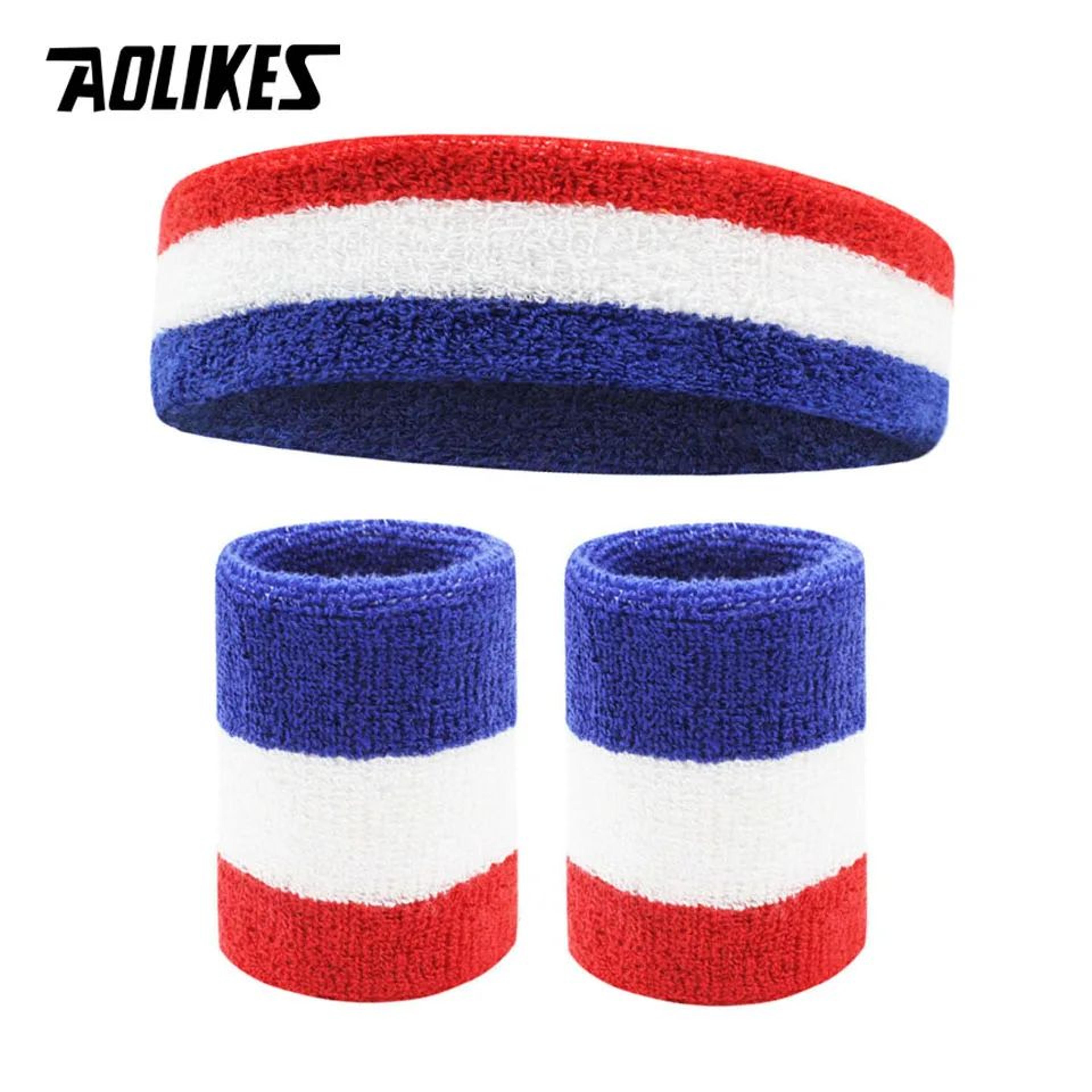 Sports Sweatband Set  Cotton Headband  Wristbands For Men And Women Running Basketball Gym Workout 25